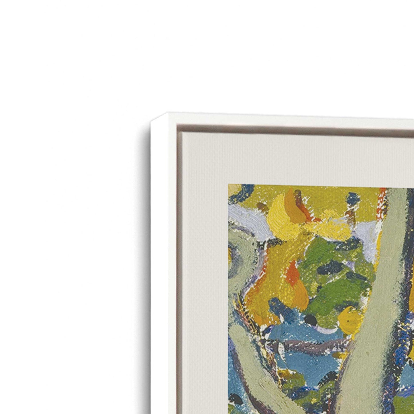 [Color:Opaque White], Picture of art in a White frame at an angle
