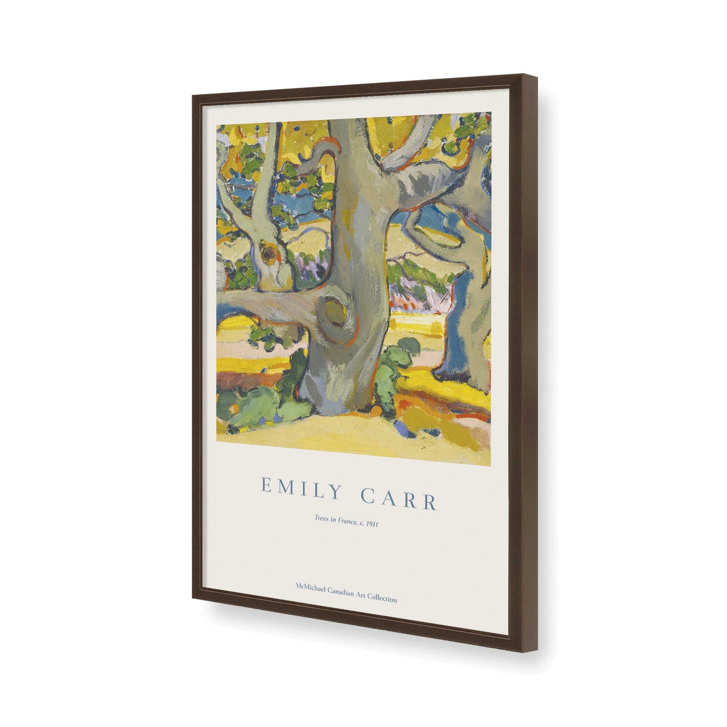 [Color:Brown], Picture of art in a Brown frame of the corner