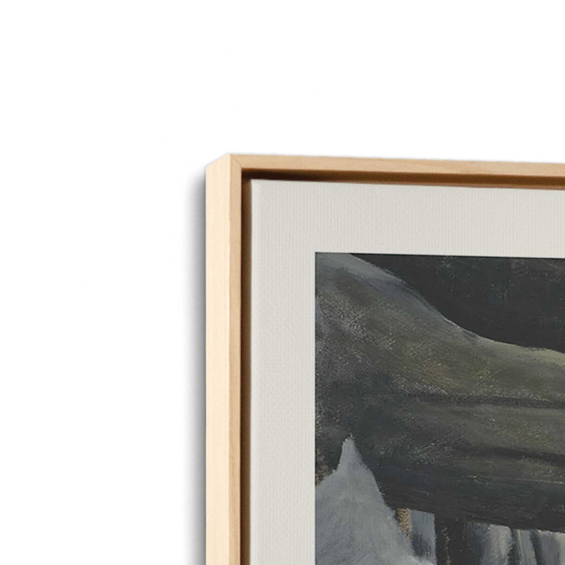 [Color:American Maple], Picture of art in a American Maple frame at an angle