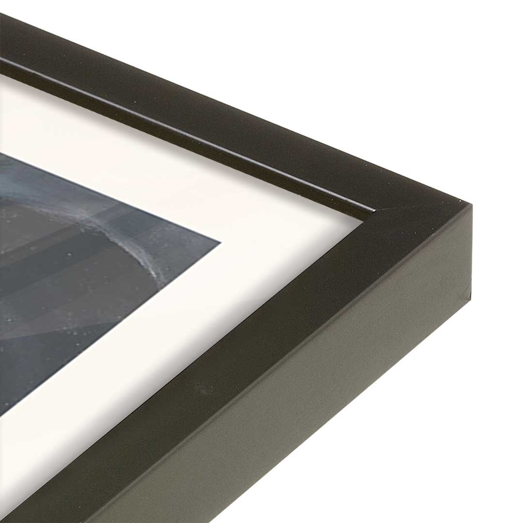 [Color:Satin Black], Picture of art in a Satin Black frame at an angle