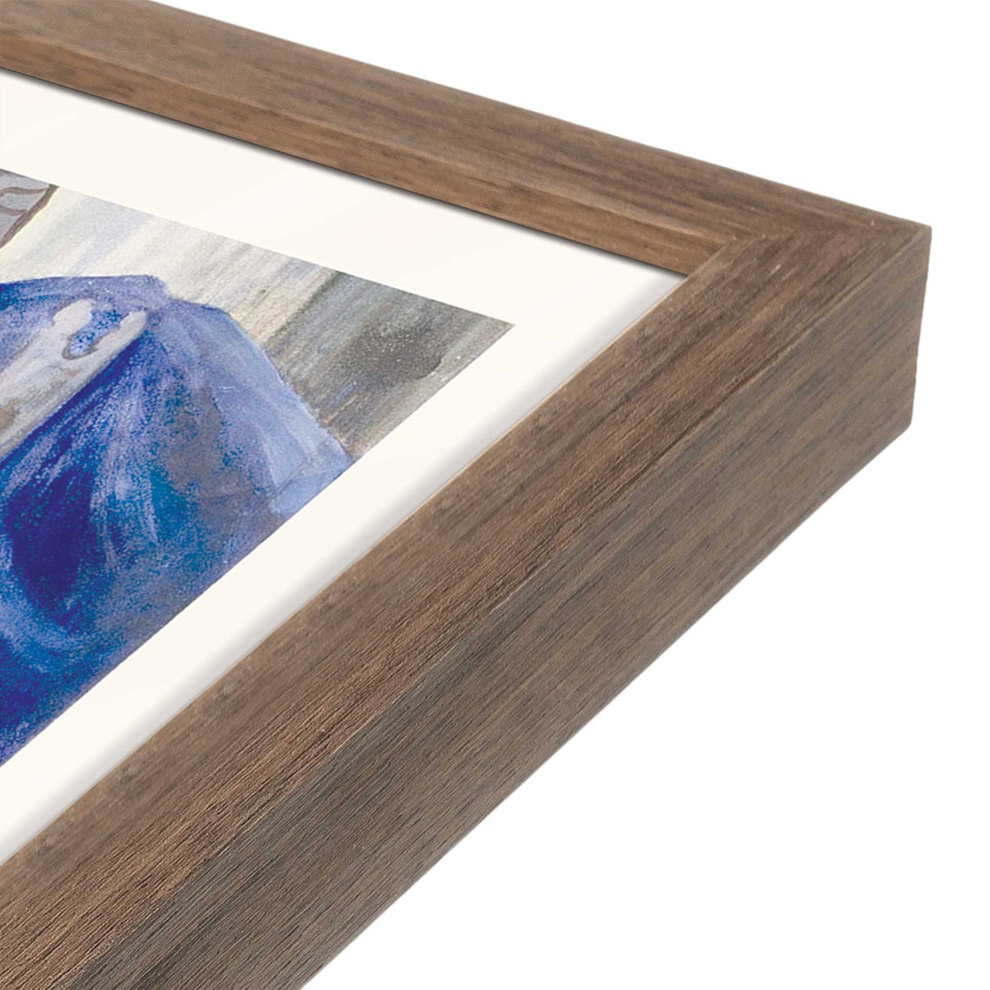 [Color:Walnut], Picture of art in a Walnut frame at an angle