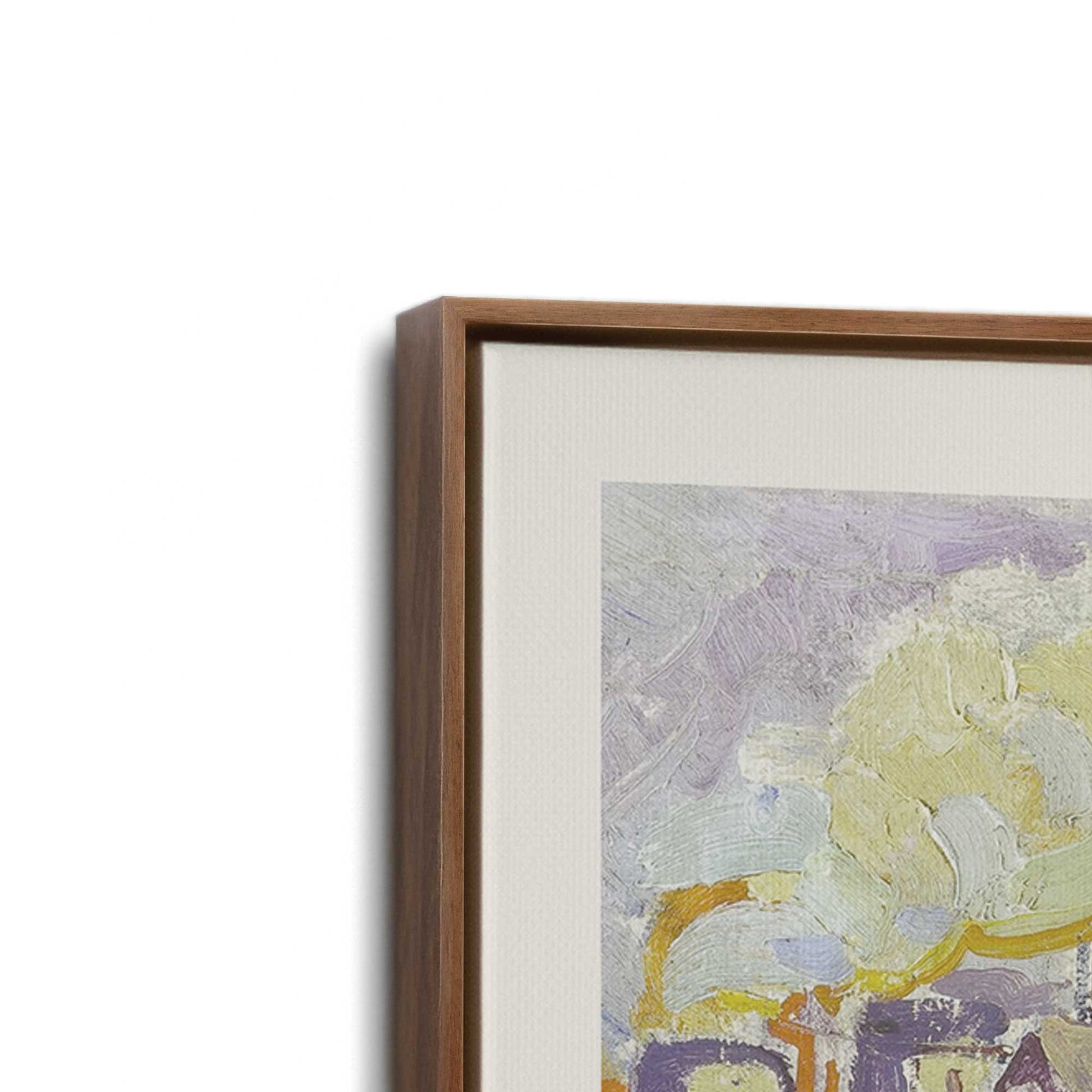 [Color:Walnut], Picture of art in a Walnut frame at an angle