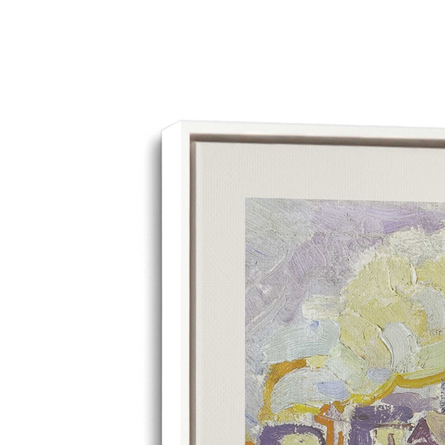 [Color:Opaque White], Picture of art in a White frame at an angle
