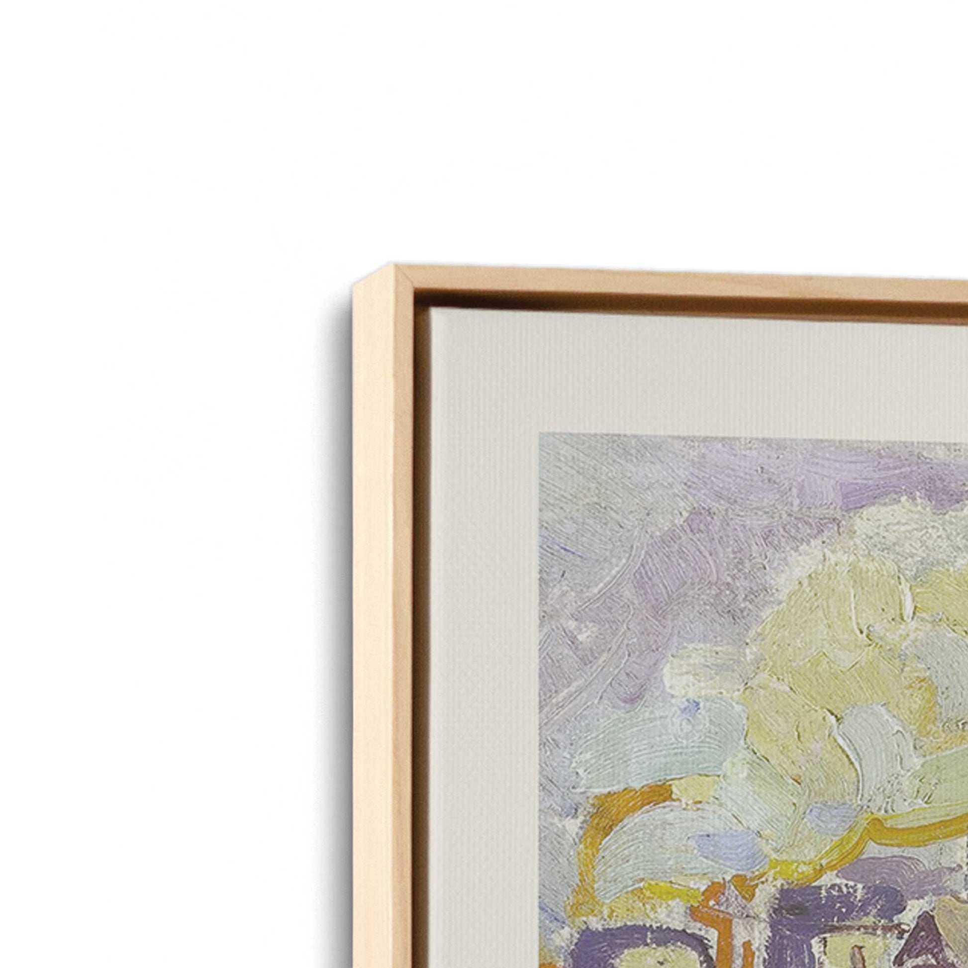 [Color:American Maple], Picture of art in a American Maple frame at an angle