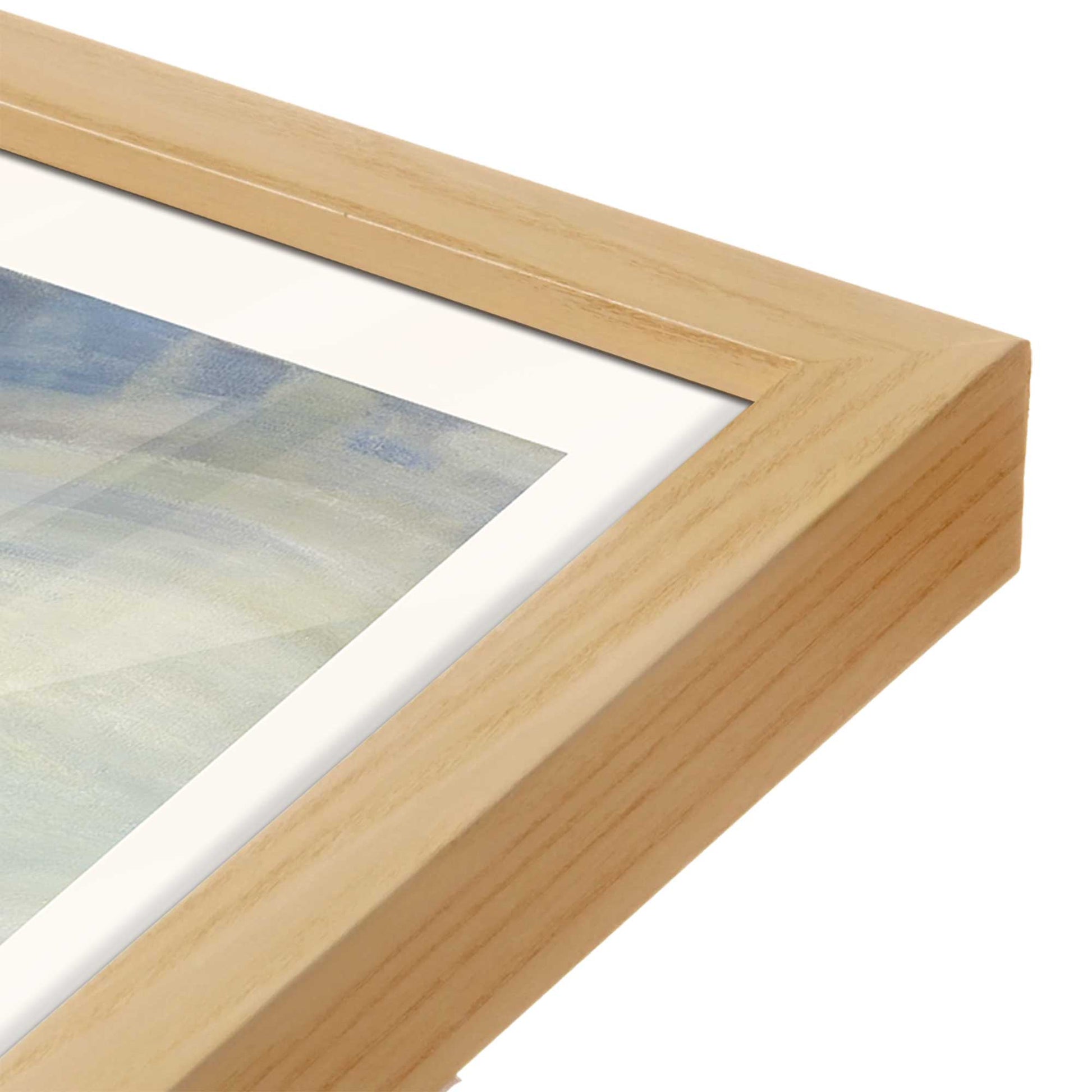 [Color:American Maple], Picture of art in a American Maple frame at an angle