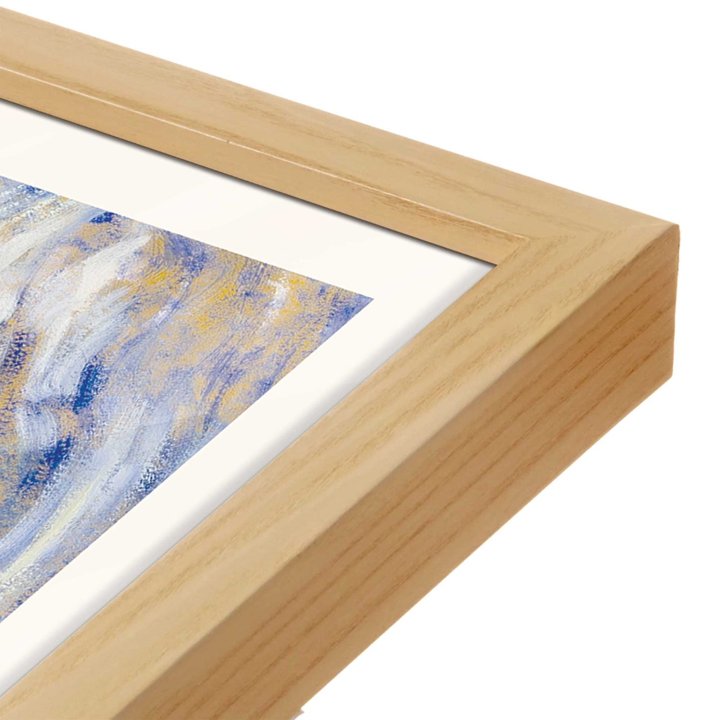 [Color:American Maple], Picture of art in a American Maple frame at an angle