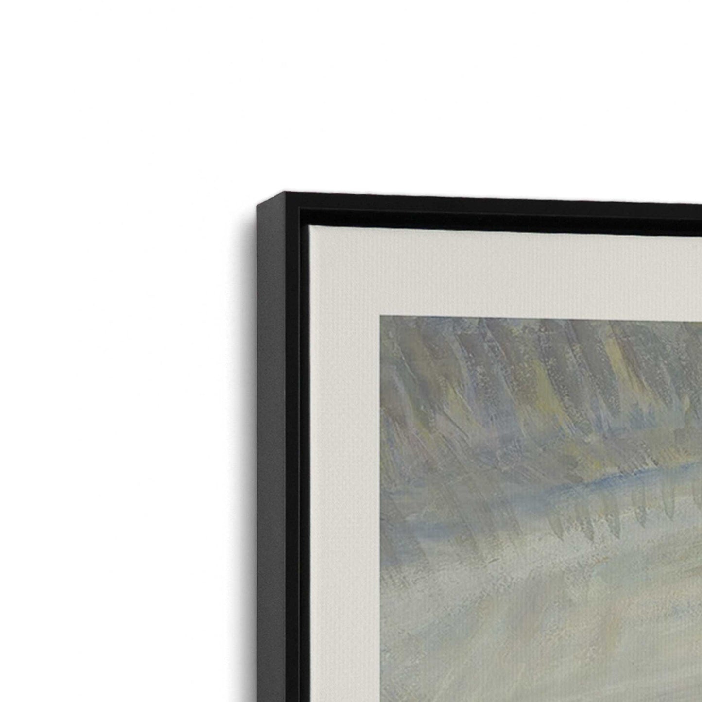 [Color:Satin Black], Picture of art in a Satin Black frame at an angle