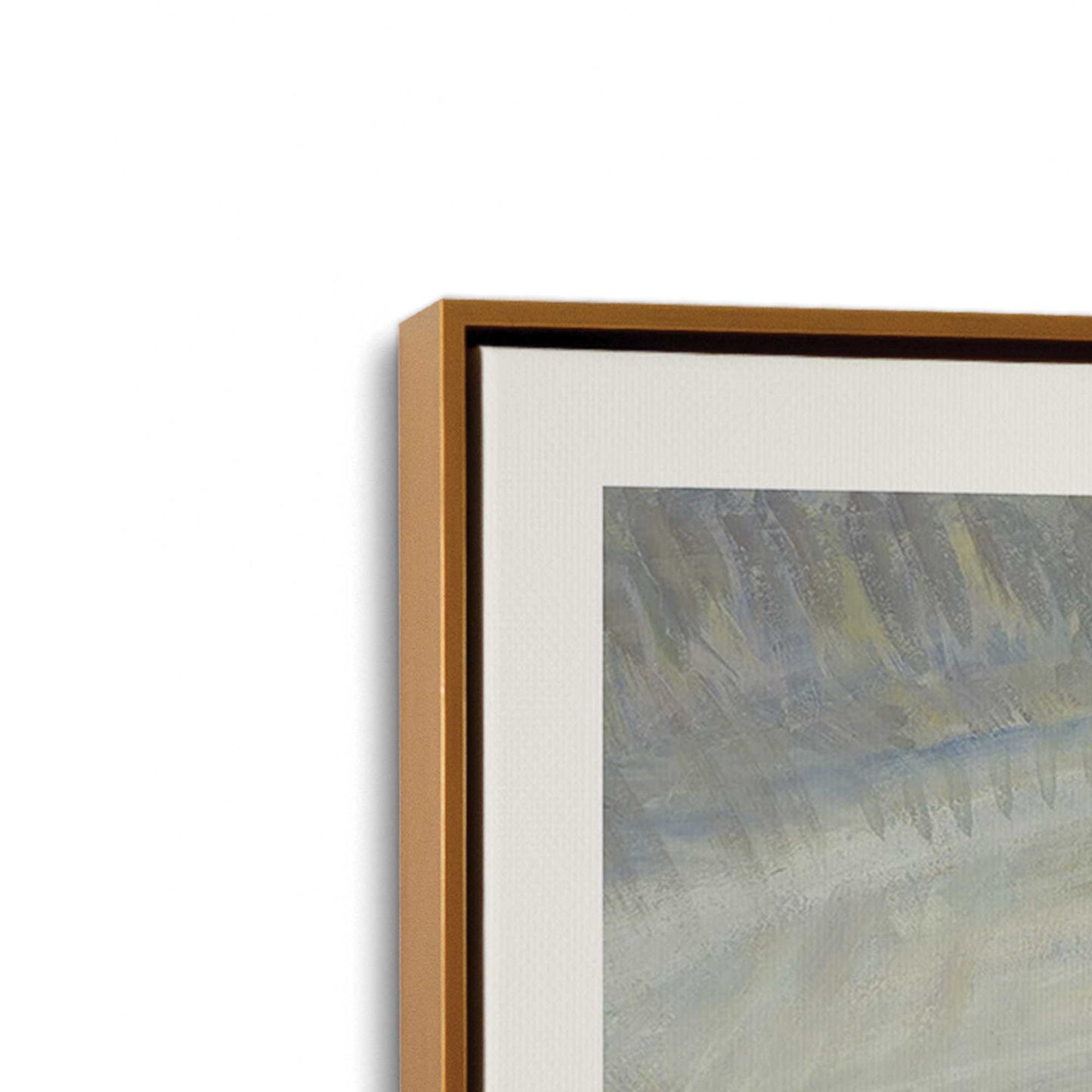 [Color:Polished Gold], Picture of art in a Polished Gold frame at an angle