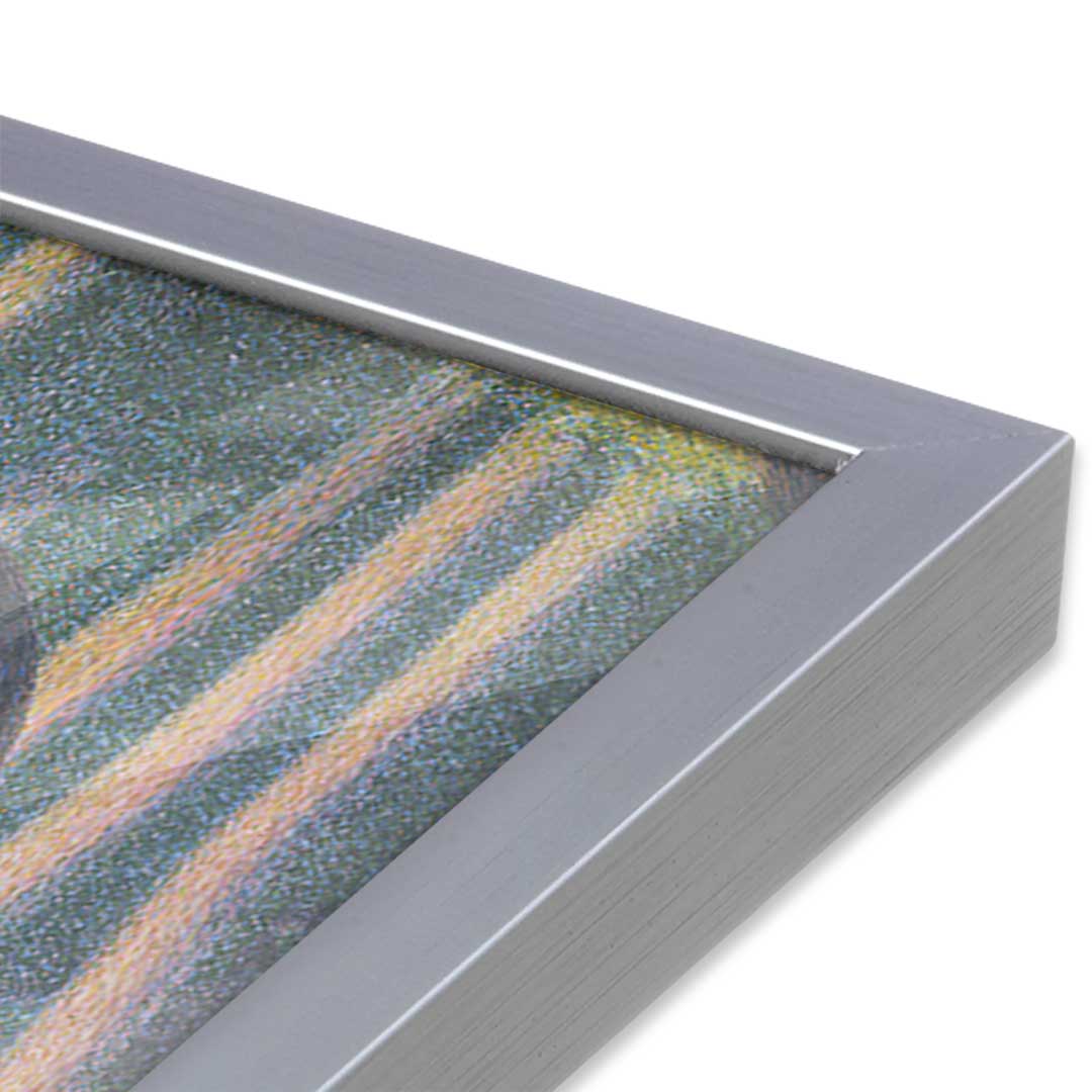 [Color:Polished Chrome], Picture of art in a Polished Chrome frame at an angle