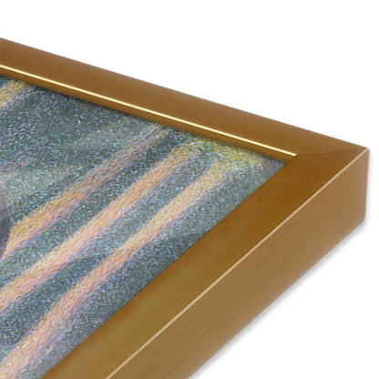 [Color:Polished Gold], Picture of art in a Polished Gold frame at an angle