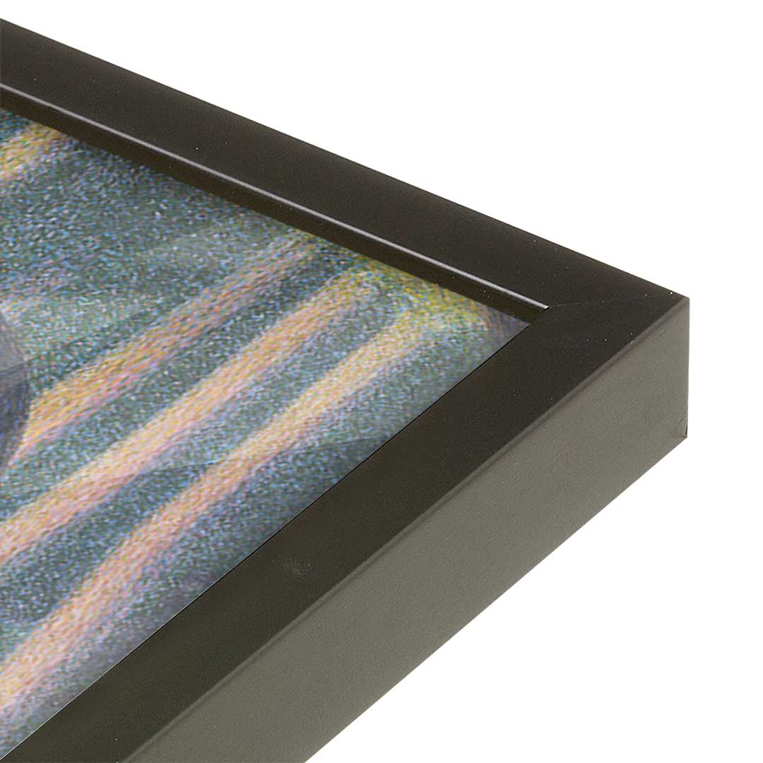 [Color:Satin Black], Picture of art in a Satin Black frame at an angle