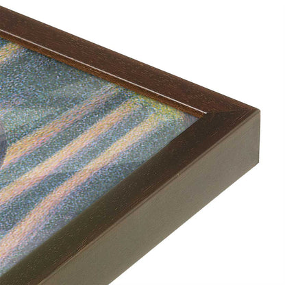 [Color:Brown], Picture of art in a Brown frame at an angle
