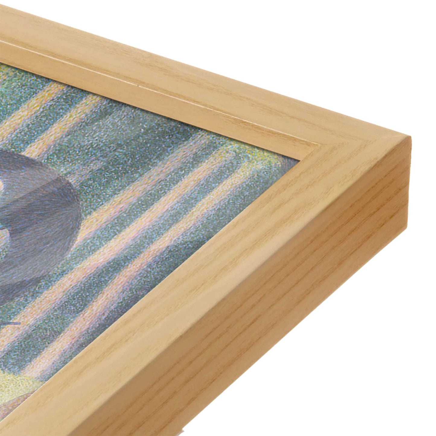 [Color:American Maple], Picture of art in a American Maple frame at an angle