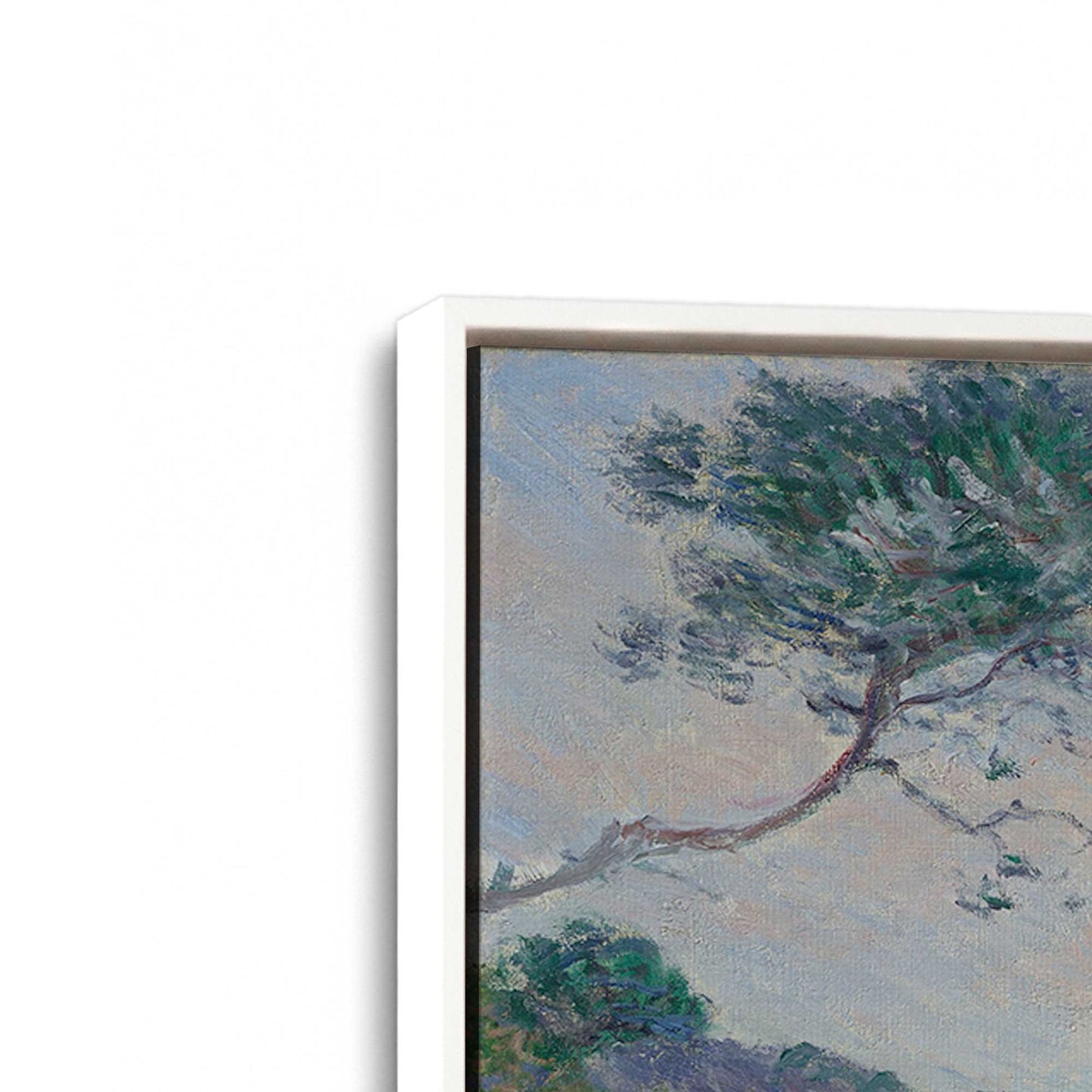 [Color:Opaque White], Picture of art in a White frame at an angle