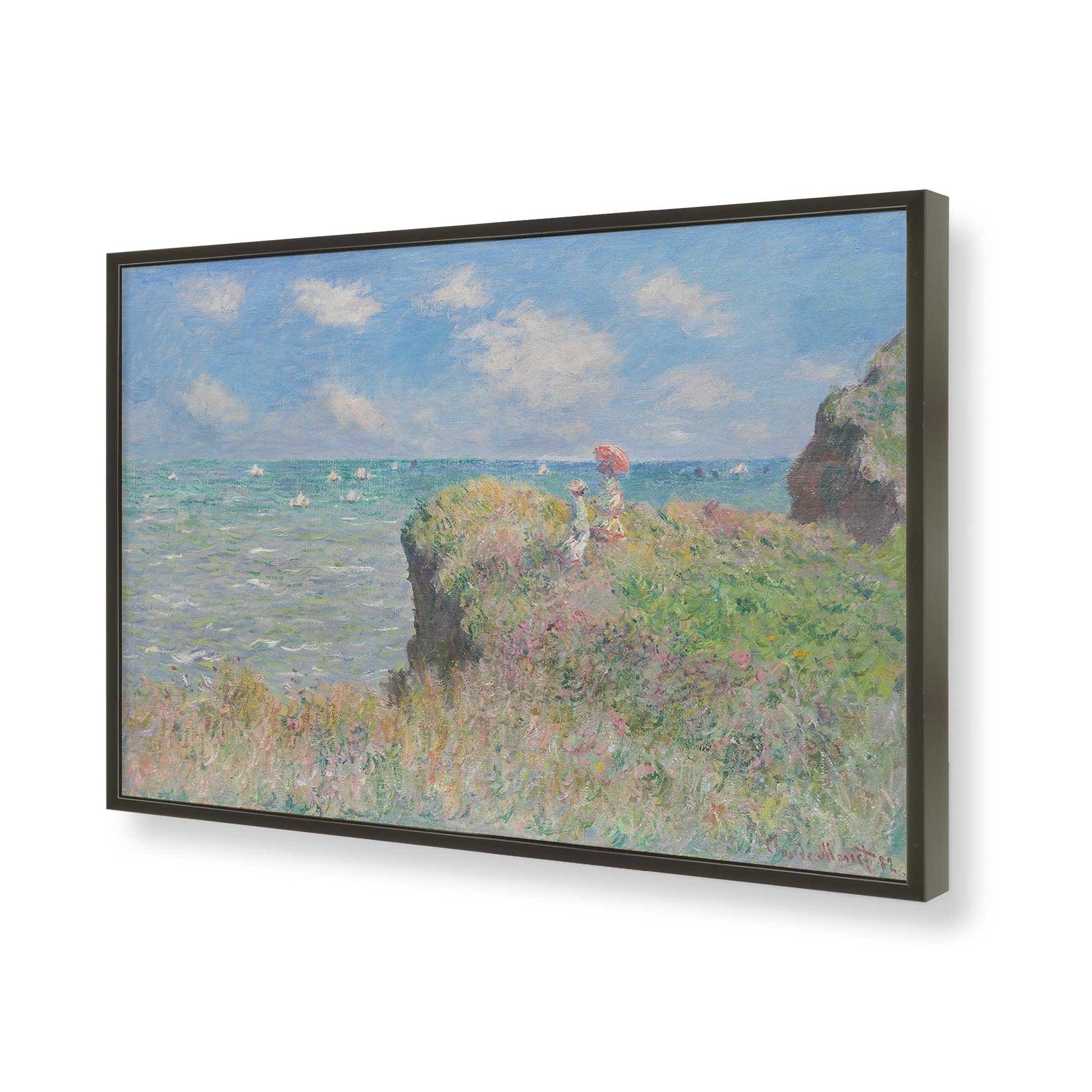 [Color:Satin Black], Picture of art in a Satin Black frame of the corner