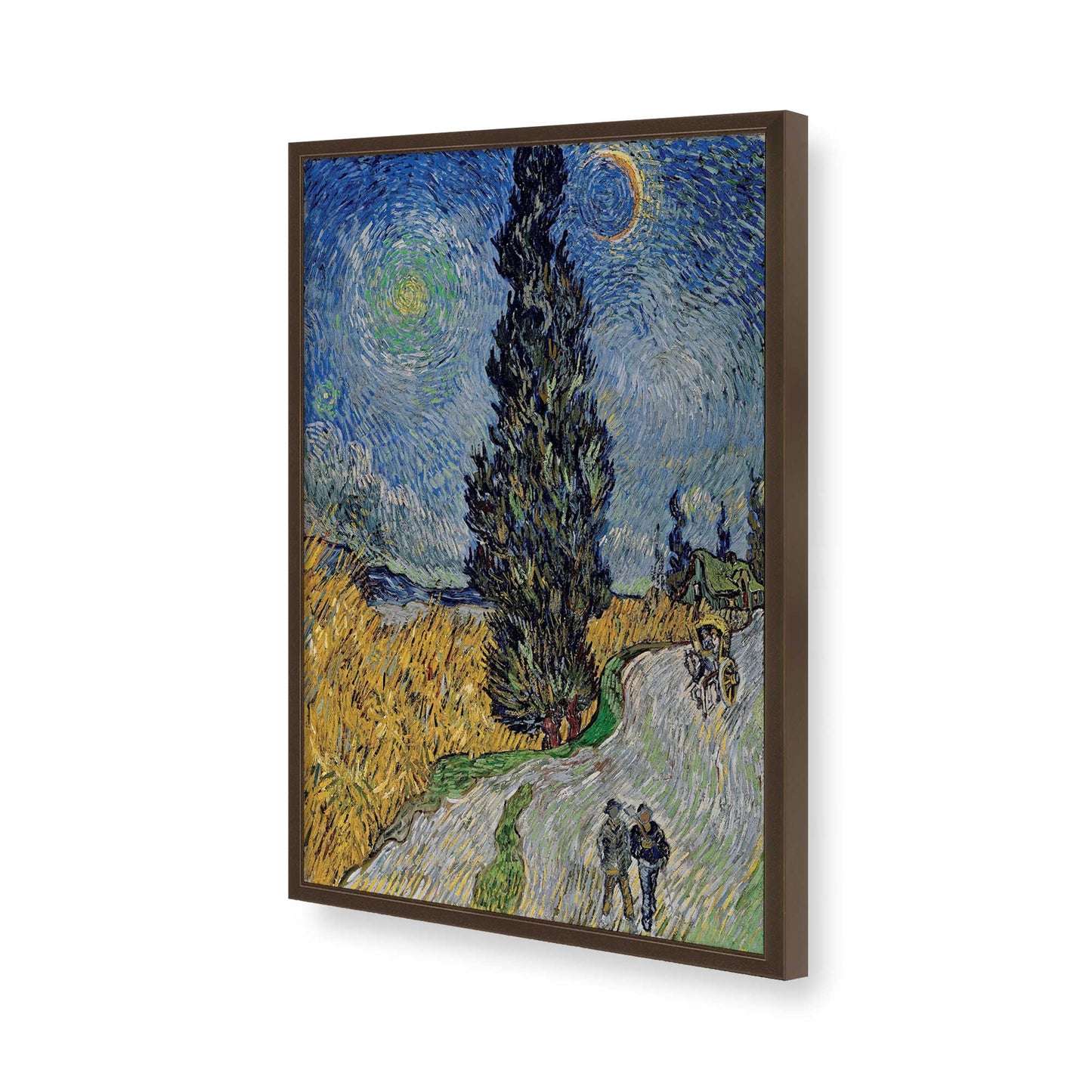 [Color:Brown], Picture of art in a Brown frame of the corner