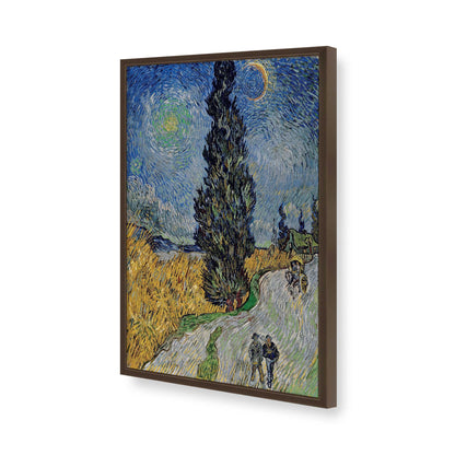 [Color:Brown], Picture of art in a Brown frame of the corner