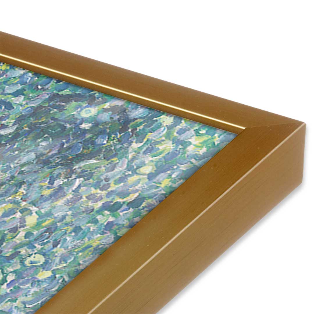 [Color:Polished Gold], Picture of art in a Polished Gold frame at an angle
