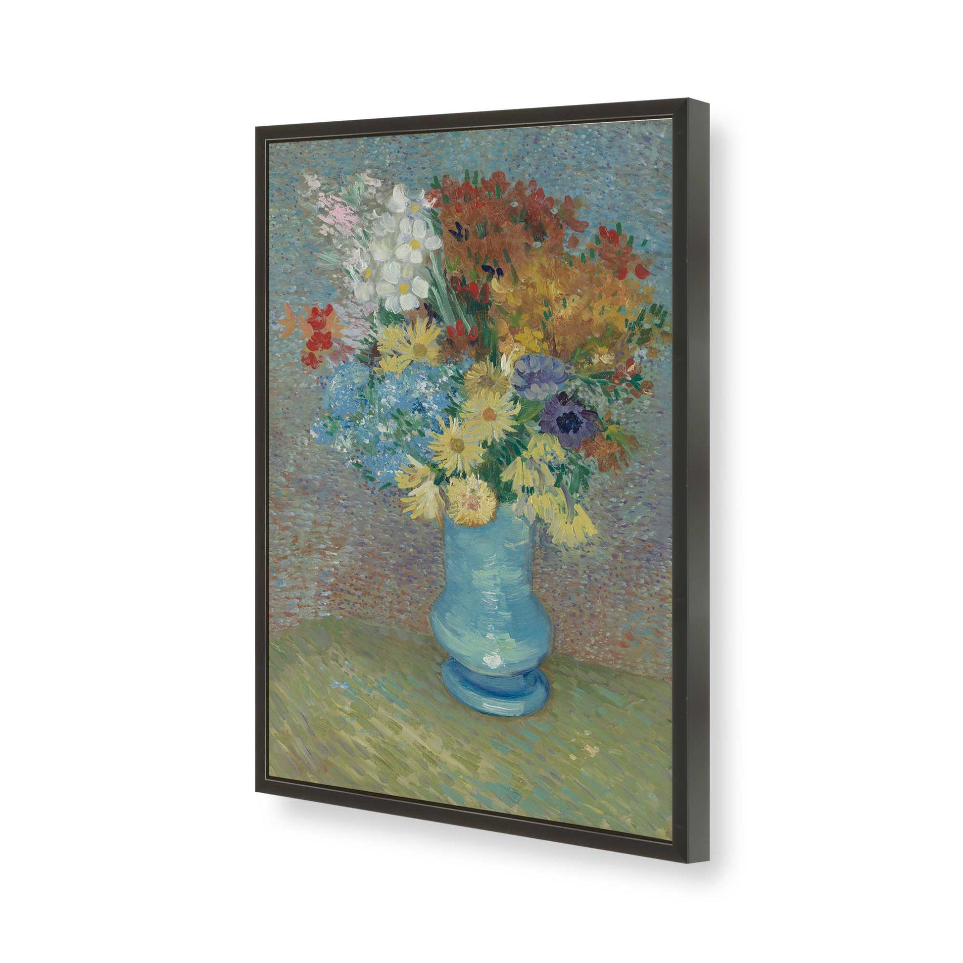 [Color:Satin Black], Picture of art in a Satin Black frame of the corner