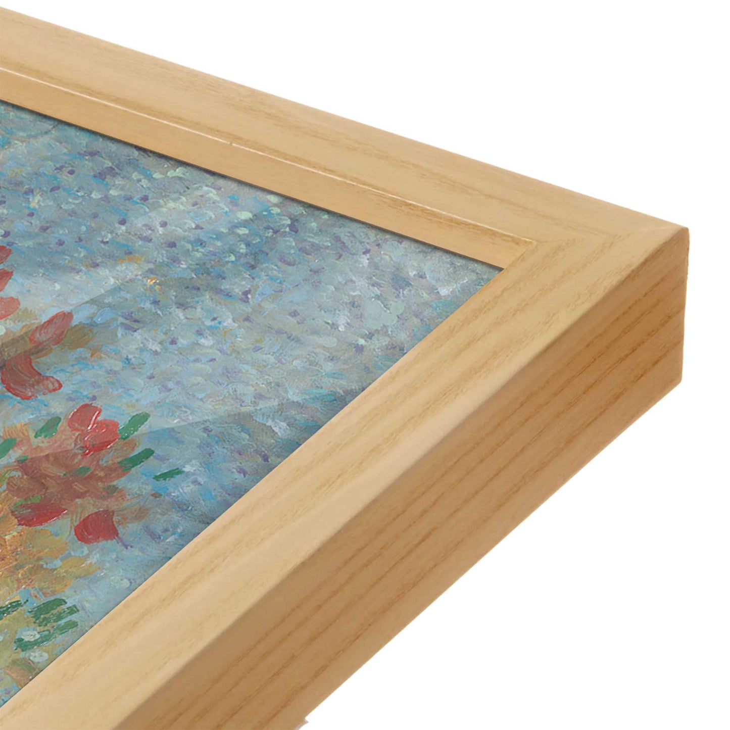 [Color:American Maple], Picture of art in a American Maple frame at an angle
