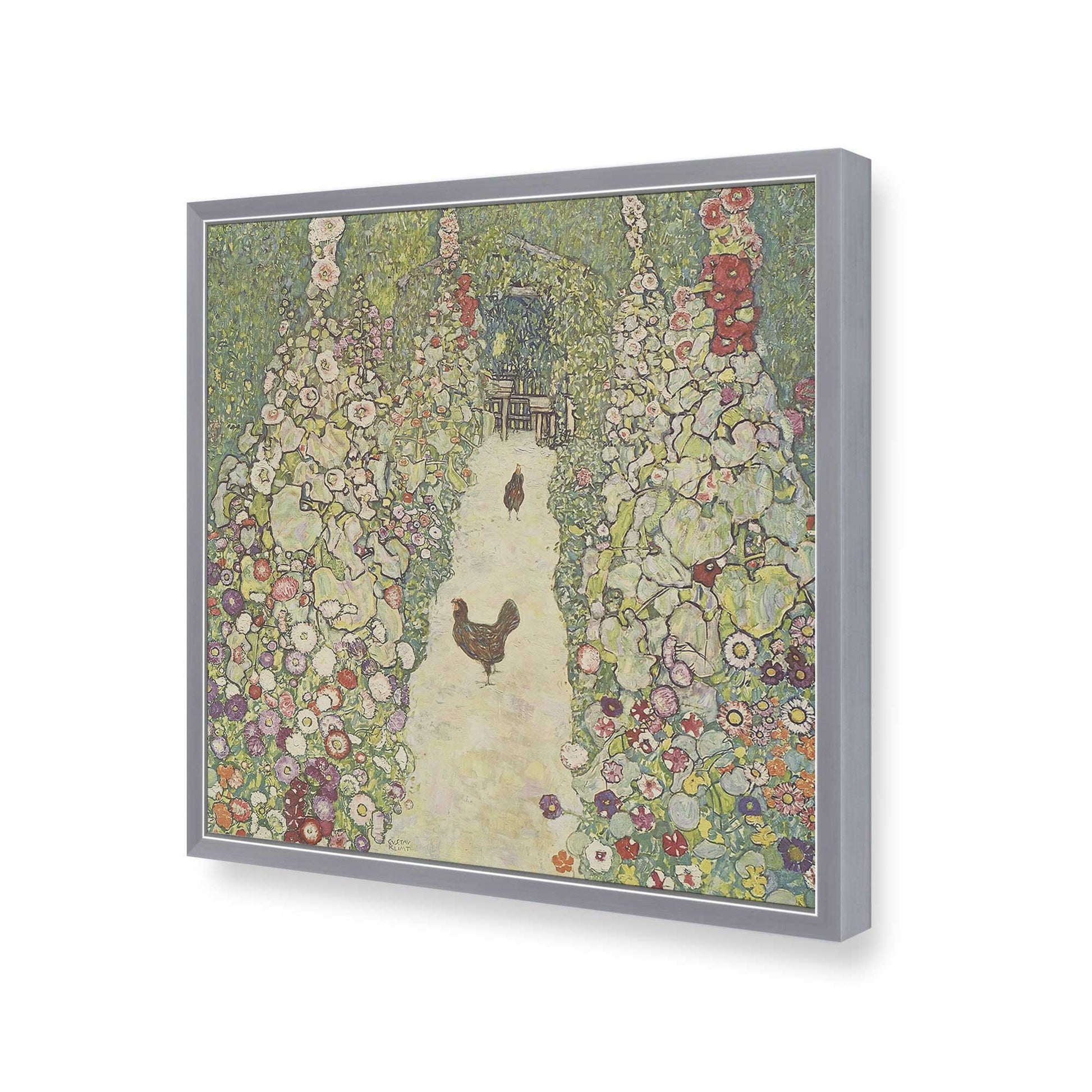 [Color:Polished Chrome], Picture of art in a Polished Chrome frame of the corner