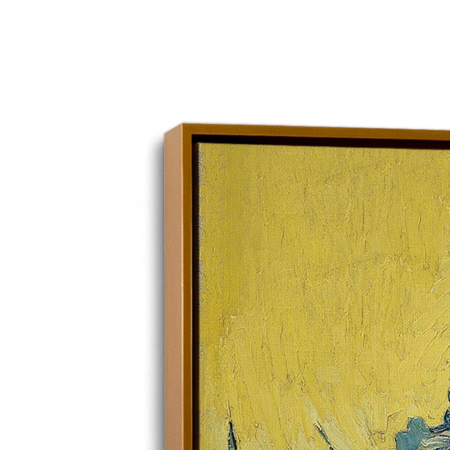 [Color:Polished Gold], Picture of art in a Polished Gold frame at an angle