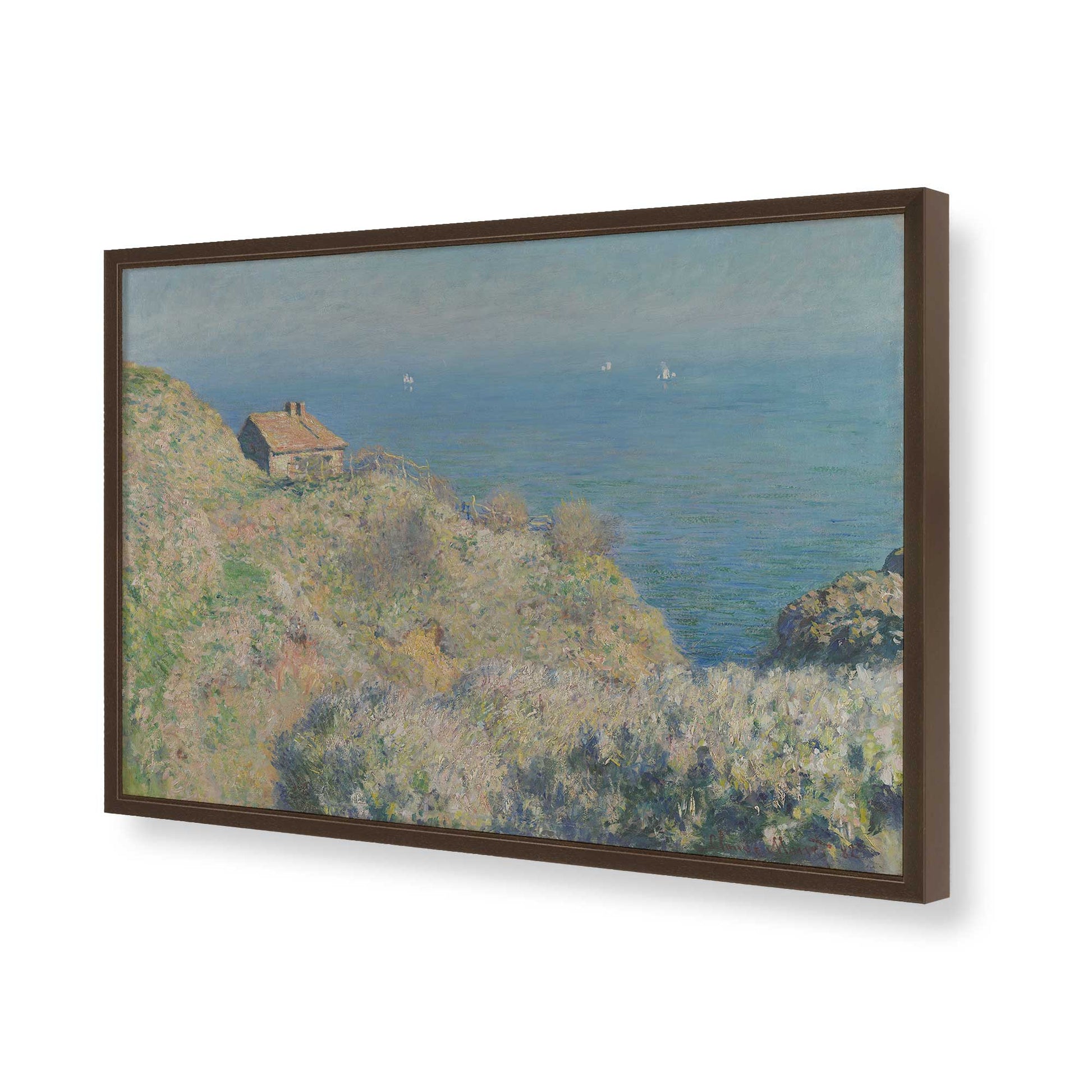 [Color:Brown], Picture of art in a Brown frame of the corner