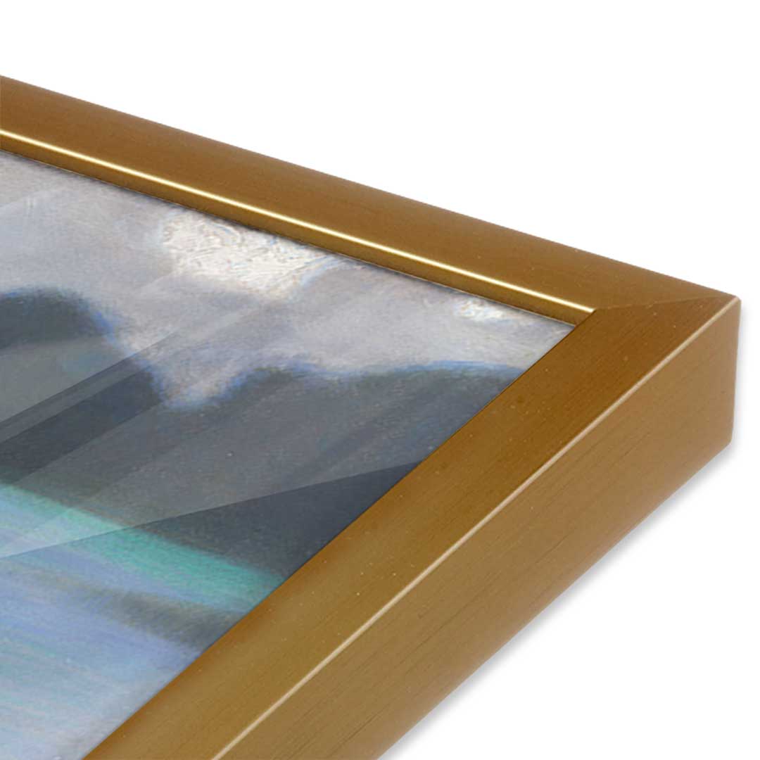 [Color:Polished Gold], Picture of art in a Polished Gold frame at an angle