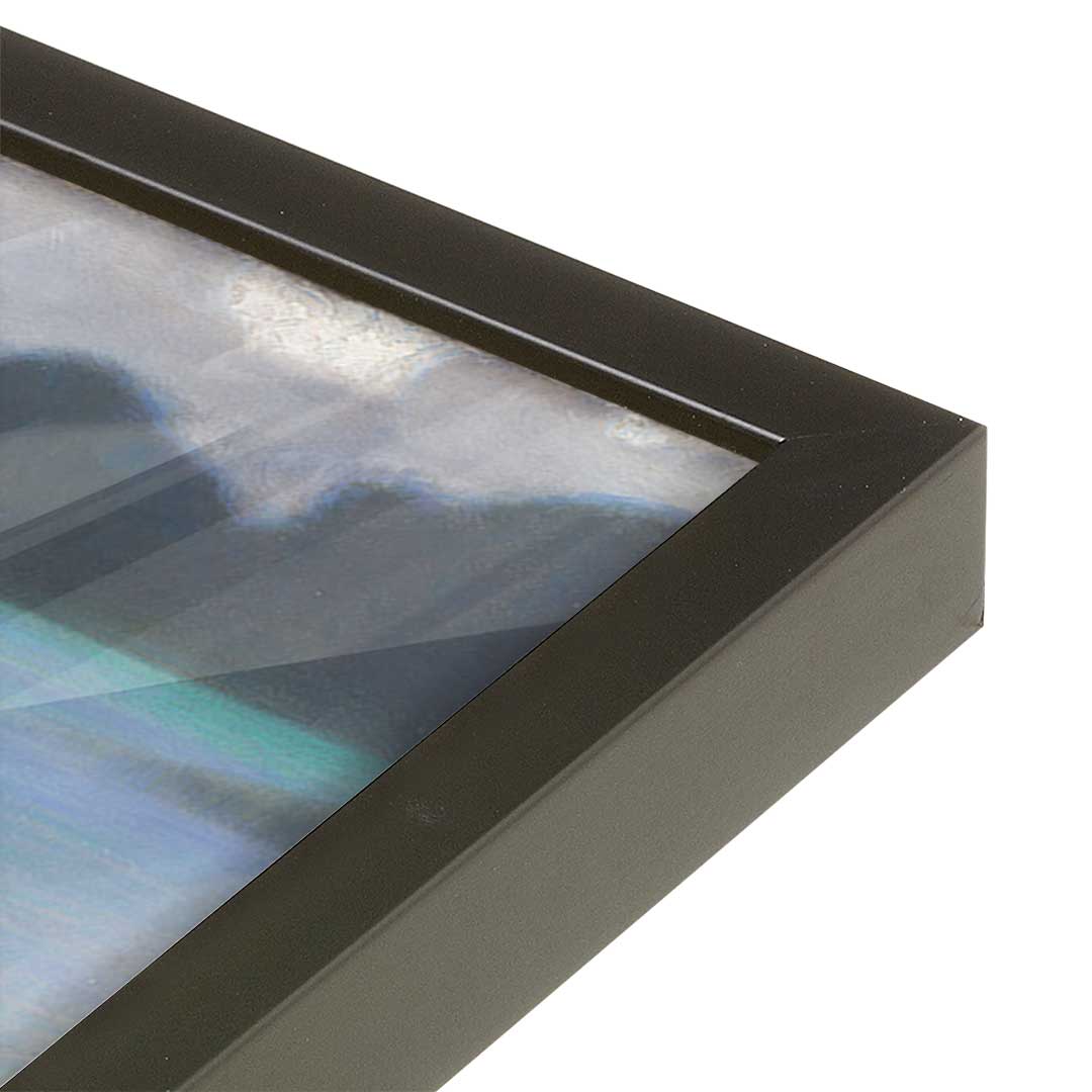 [Color:Satin Black], Picture of art in a Satin Black frame at an angle