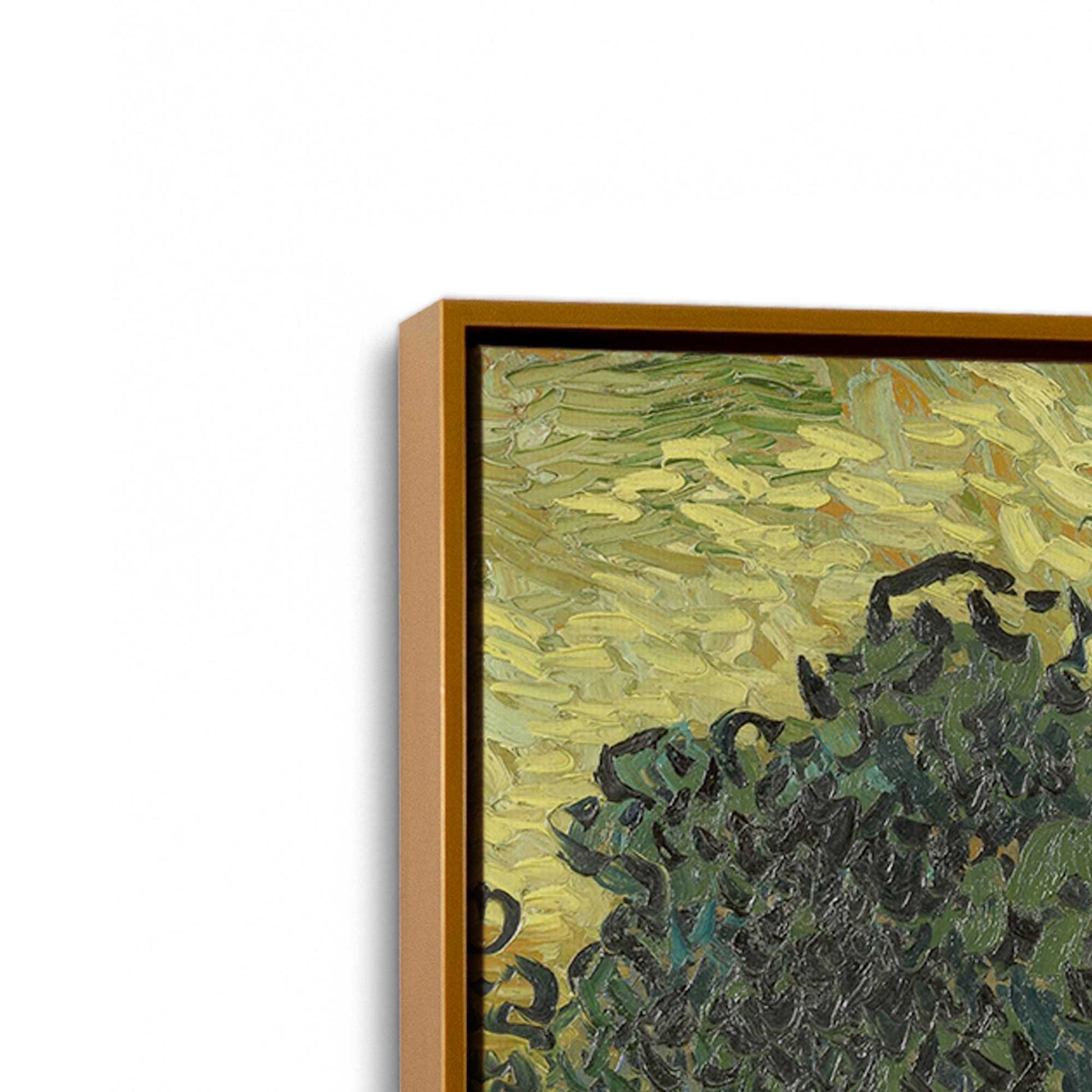[Color:Polished Gold], Picture of art in a Polished Gold frame at an angle