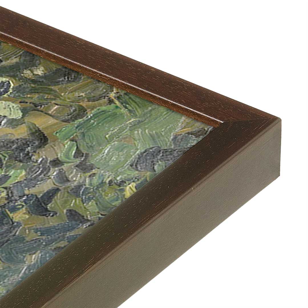 [Color:Brown], Picture of art in a Brown frame at an angle