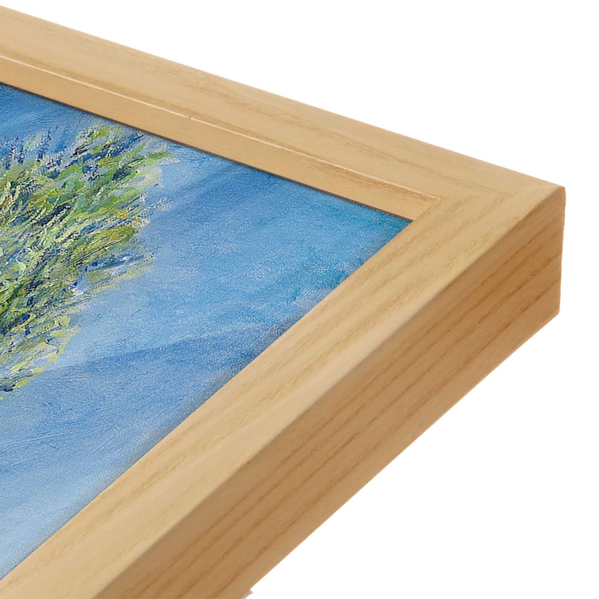 [Color:American Maple], Picture of art in a American Maple frame at an angle
