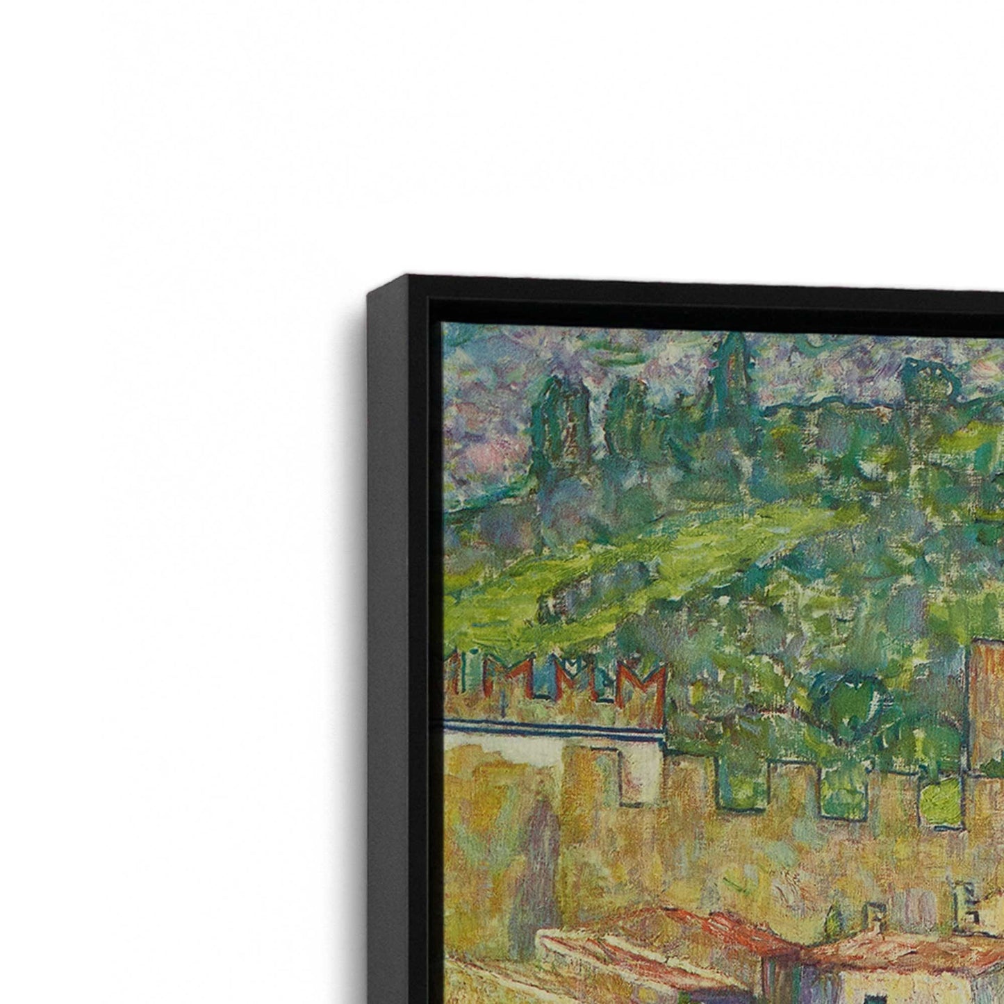 [Color:Satin Black], Picture of art in a Satin Black frame at an angle