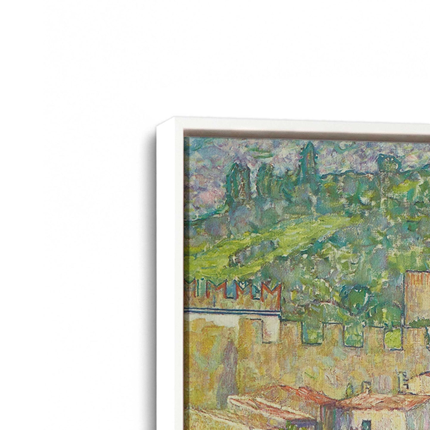 [Color:Opaque White], Picture of art in a White frame at an angle
