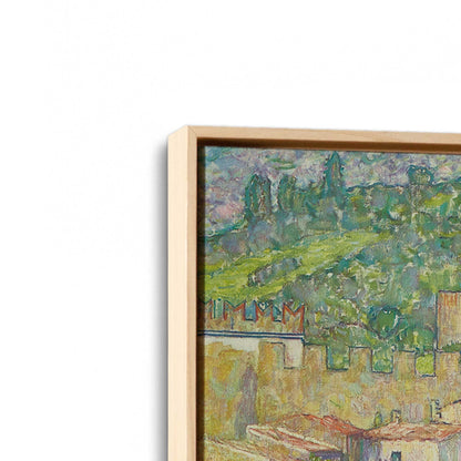 [Color:American Maple], Picture of art in a American Maple frame at an angle