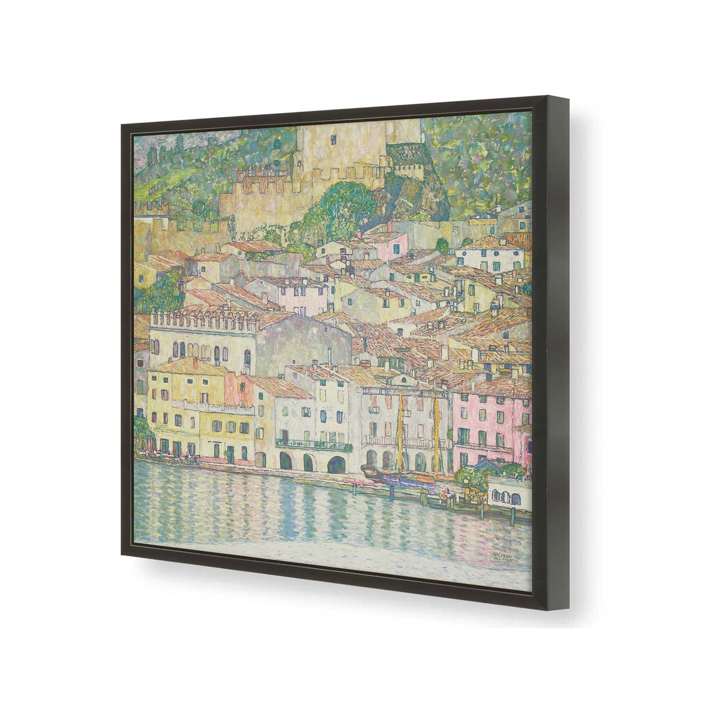[Color:Satin Black], Picture of art in a Satin Black frame of the corner