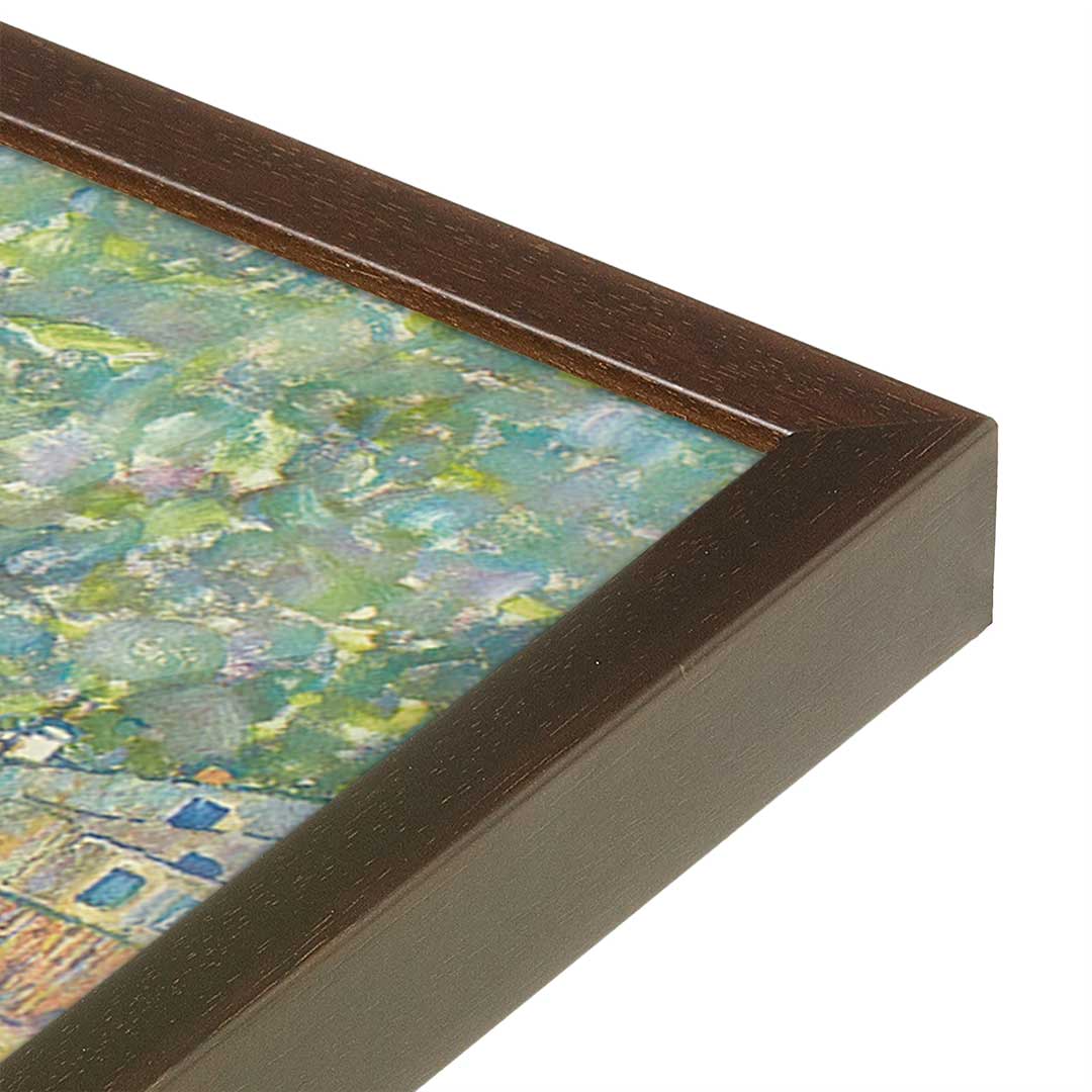 [Color:Espresso], Picture of art in a Espresso frame at an angle