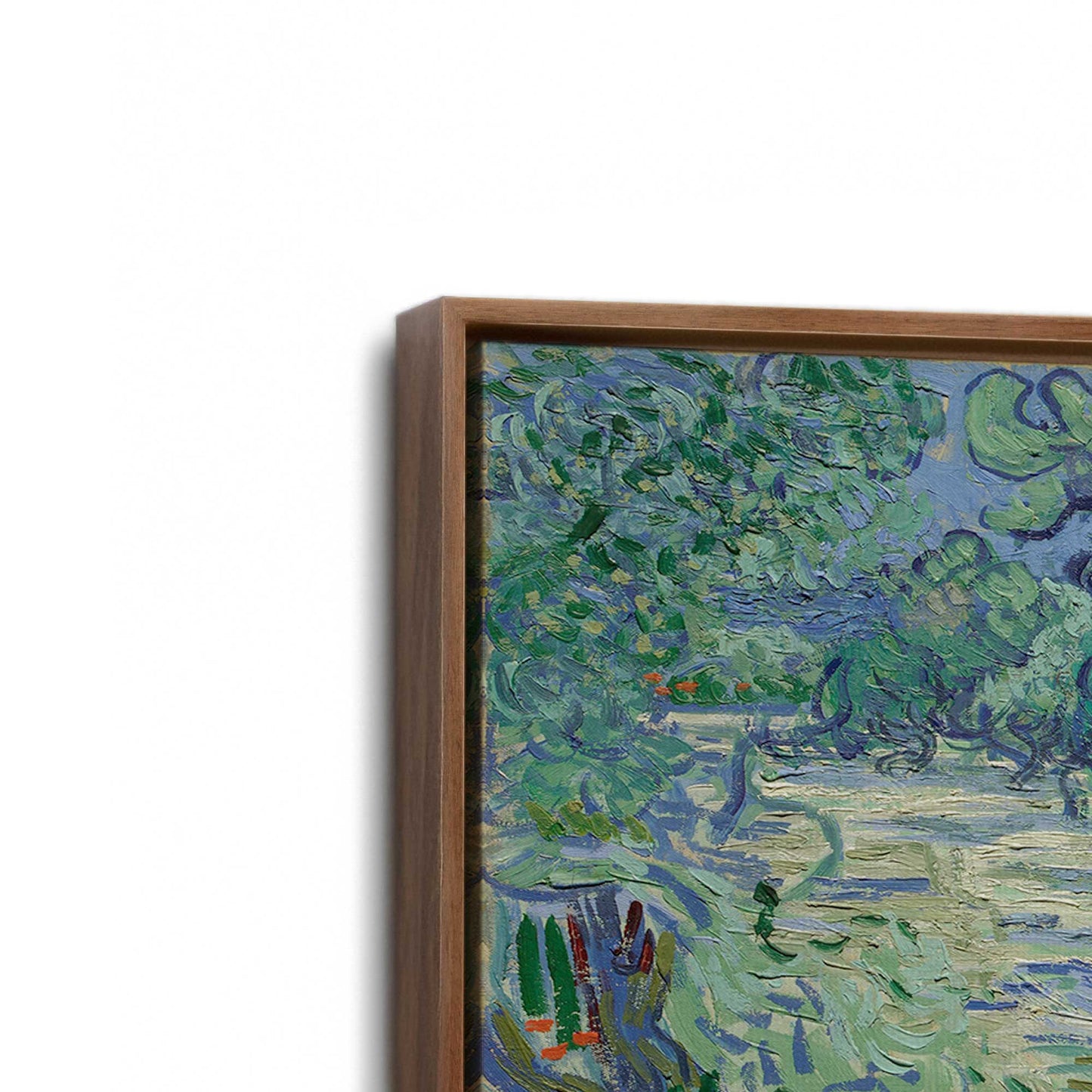 [Color:Walnut], Picture of art in a Walnut frame at an angle