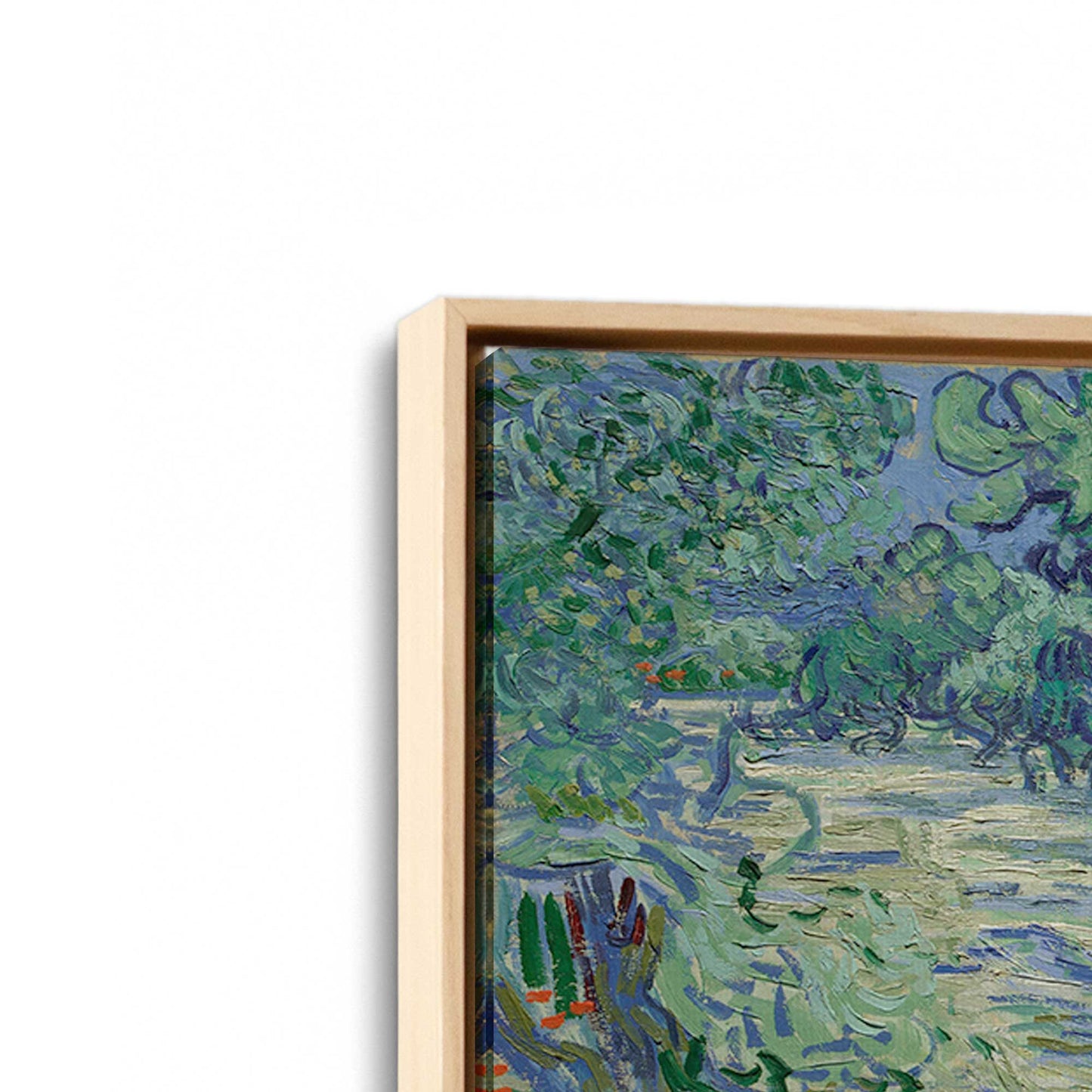 [Color:American Maple], Picture of art in a American Maple frame at an angle