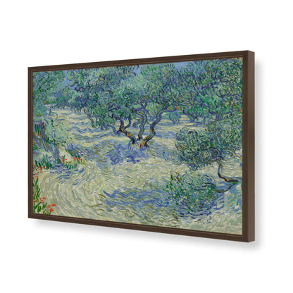 [Color:Brown], Picture of art in a Brown frame of the corner