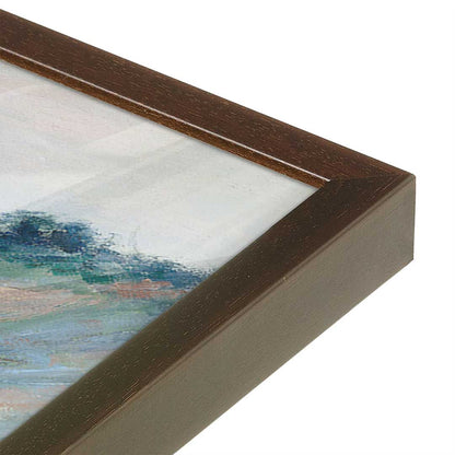 [Color:Brown], Picture of art in a Brown frame at an angle