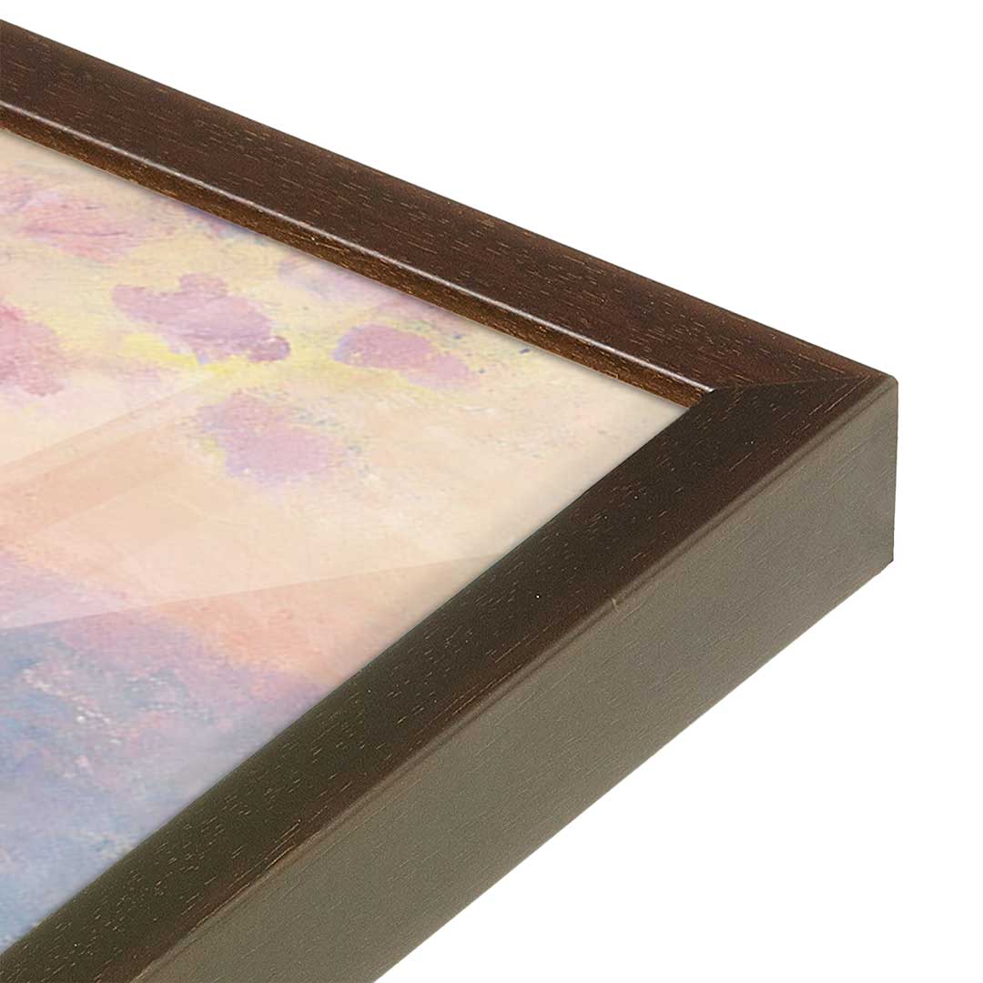[Color:Brown], Picture of art in a Brown frame at an angle
