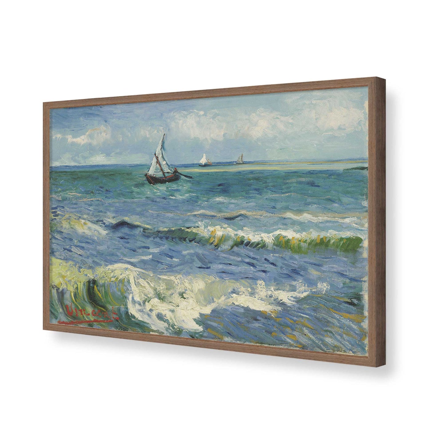 [Color:Walnut], Picture of art in a Walnut frame of the corner