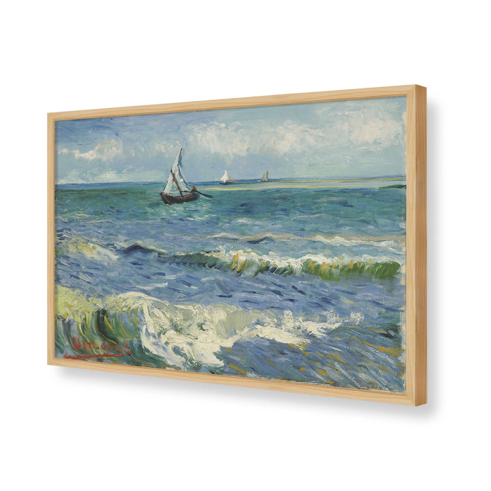 [Color:American Maple], Picture of art in a American Maple frame of the corner