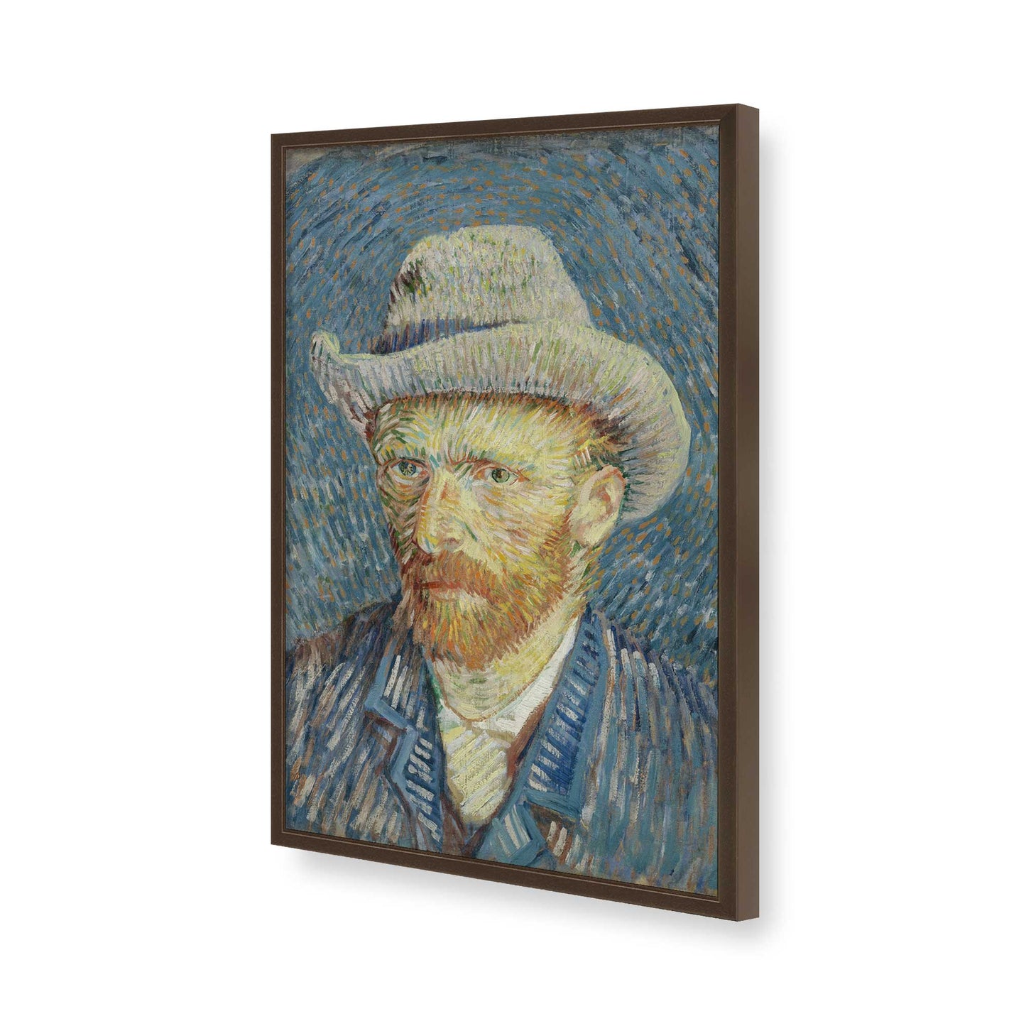 [Color:Brown], Picture of art in a Brown frame of the corner