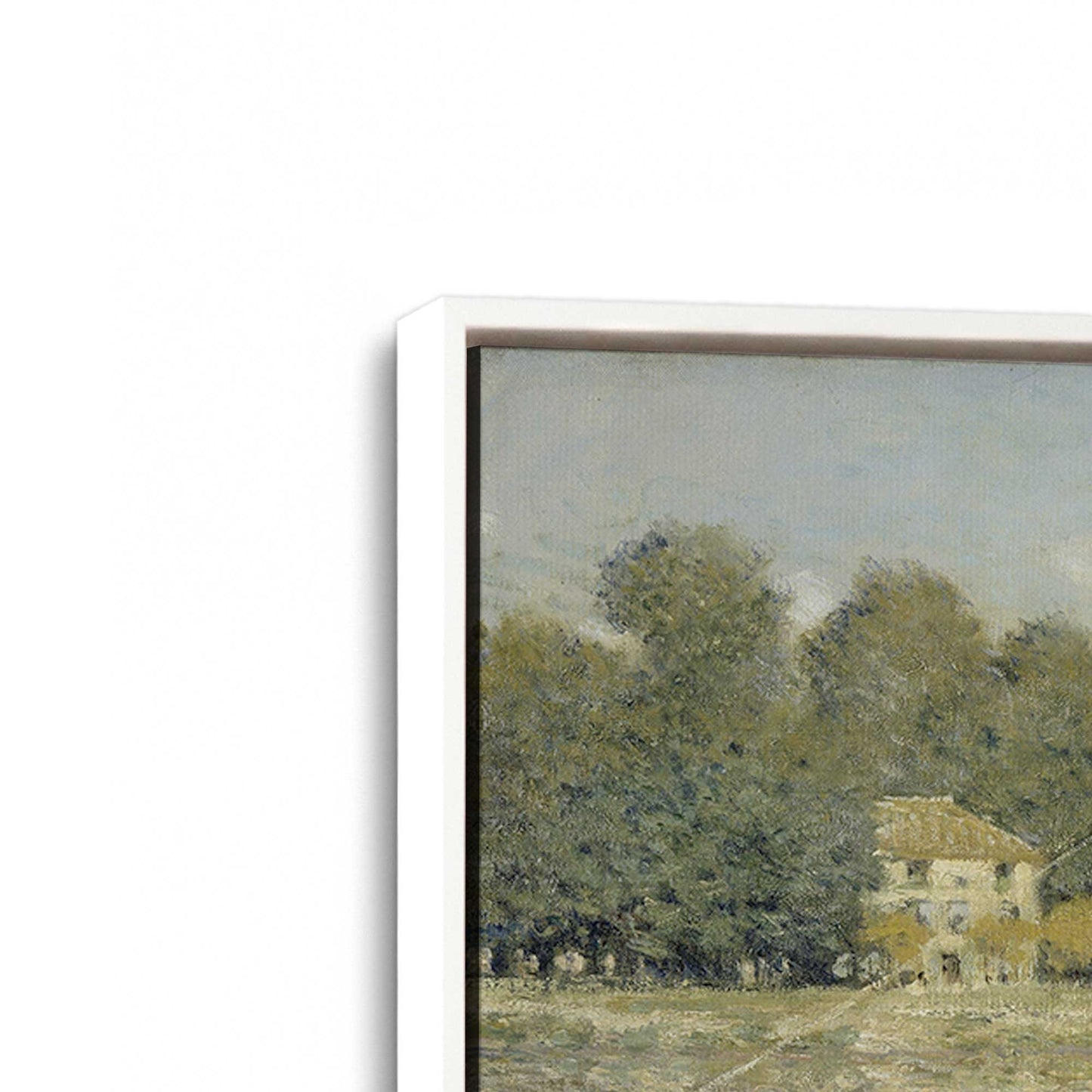 [Color:Opaque White], Picture of art in a White frame at an angle