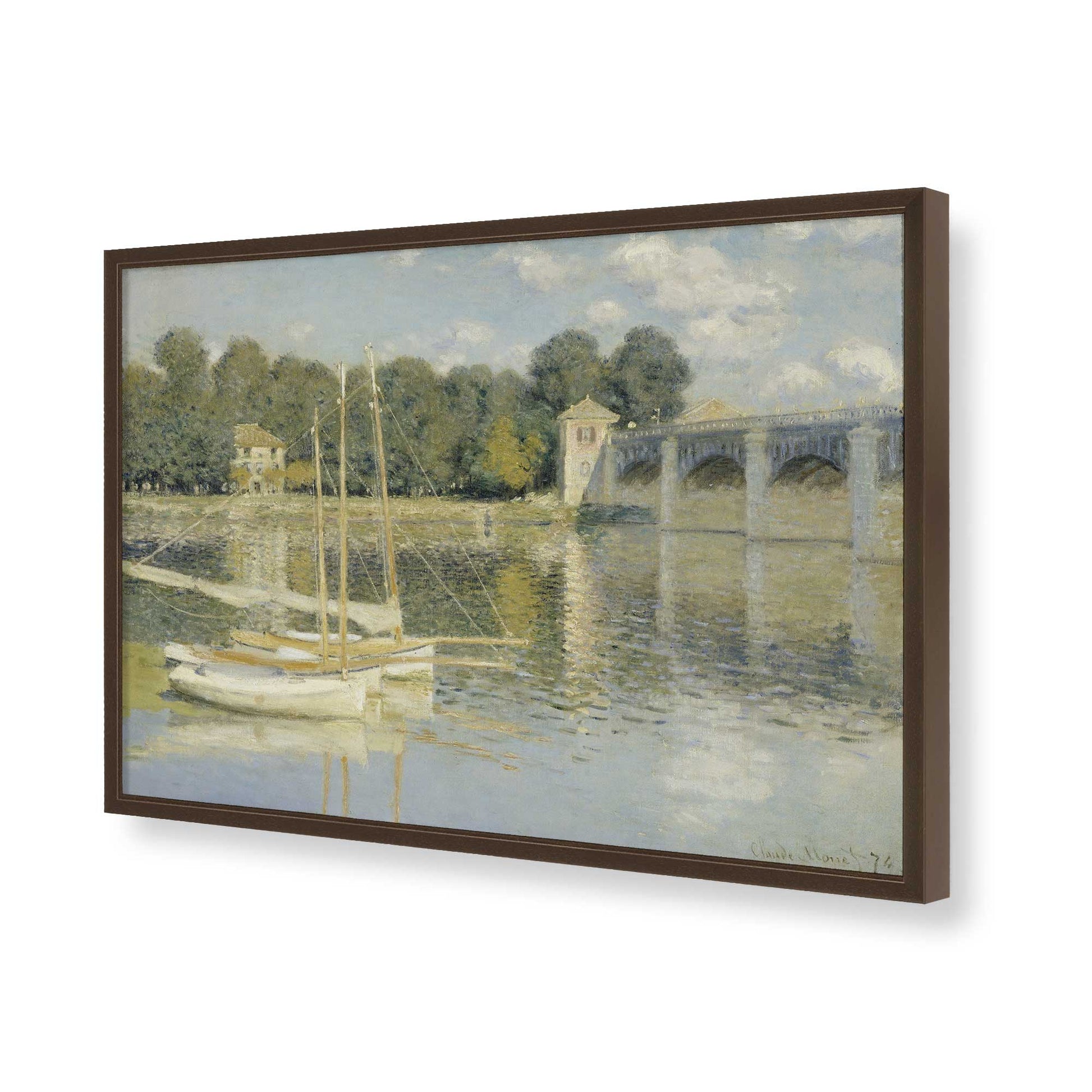 [Color:Brown], Picture of art in a Brown frame of the corner