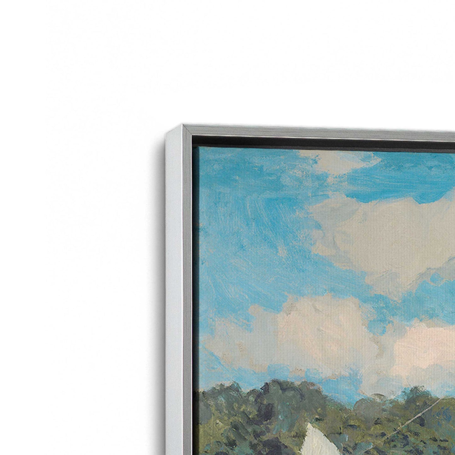 [Color:Polished Chrome], Picture of art in a Polished Chrome frame at an angle