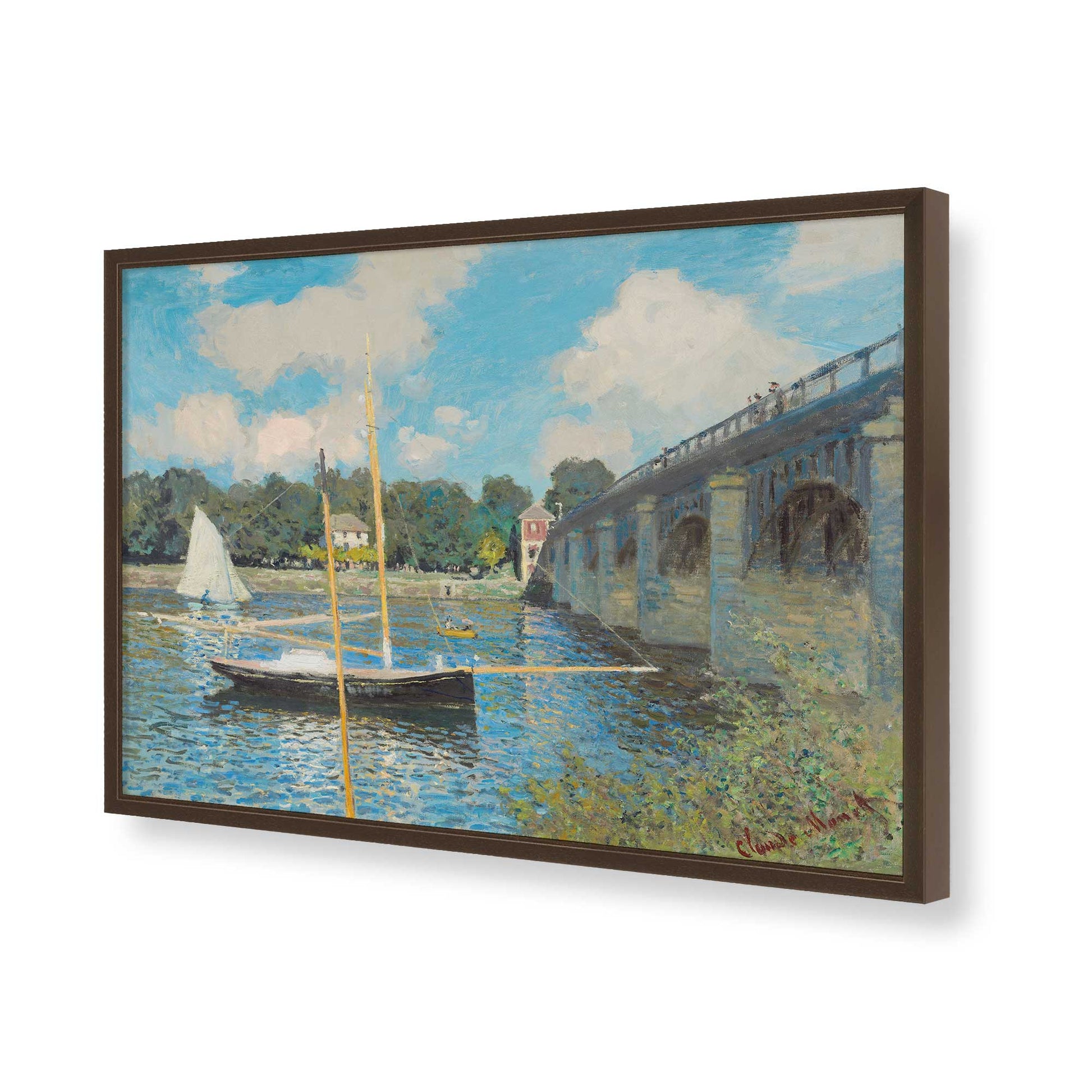 [Color:Brown], Picture of art in a Brown frame of the corner