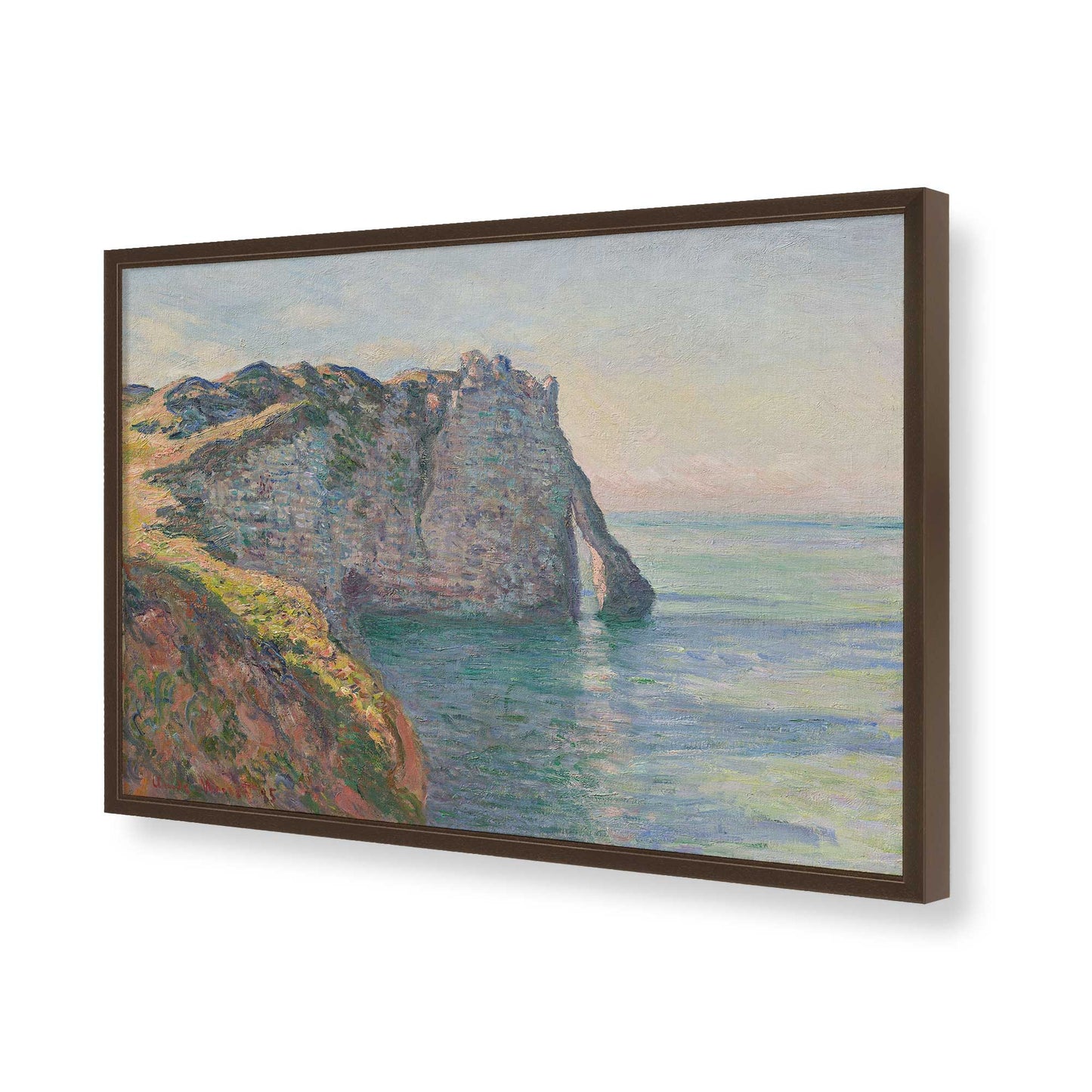 [Color:Brown], Picture of art in a Brown frame of the corner